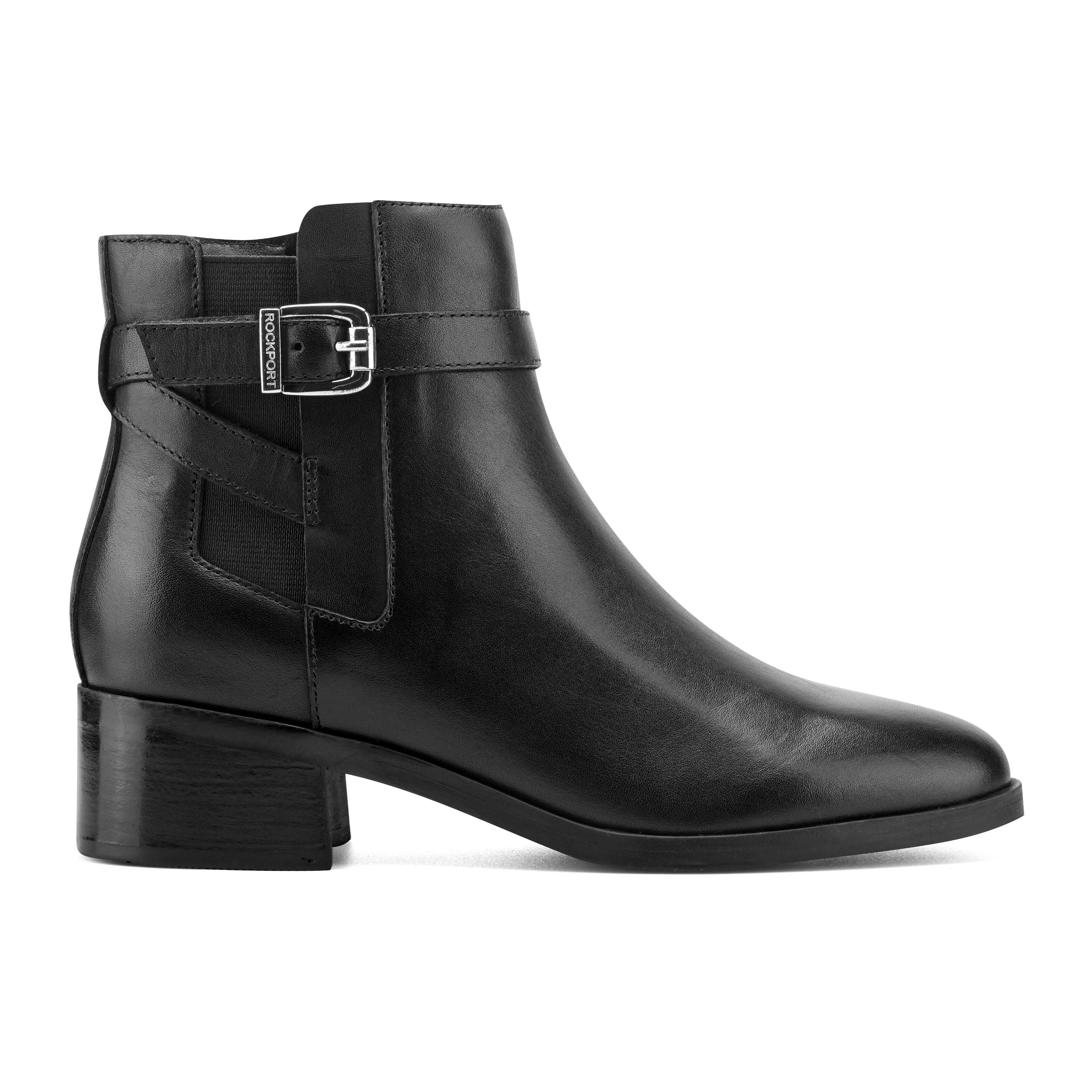 Teegan Dress Plain Toe Side Gore Booties, BLACK, on-hover image number 1