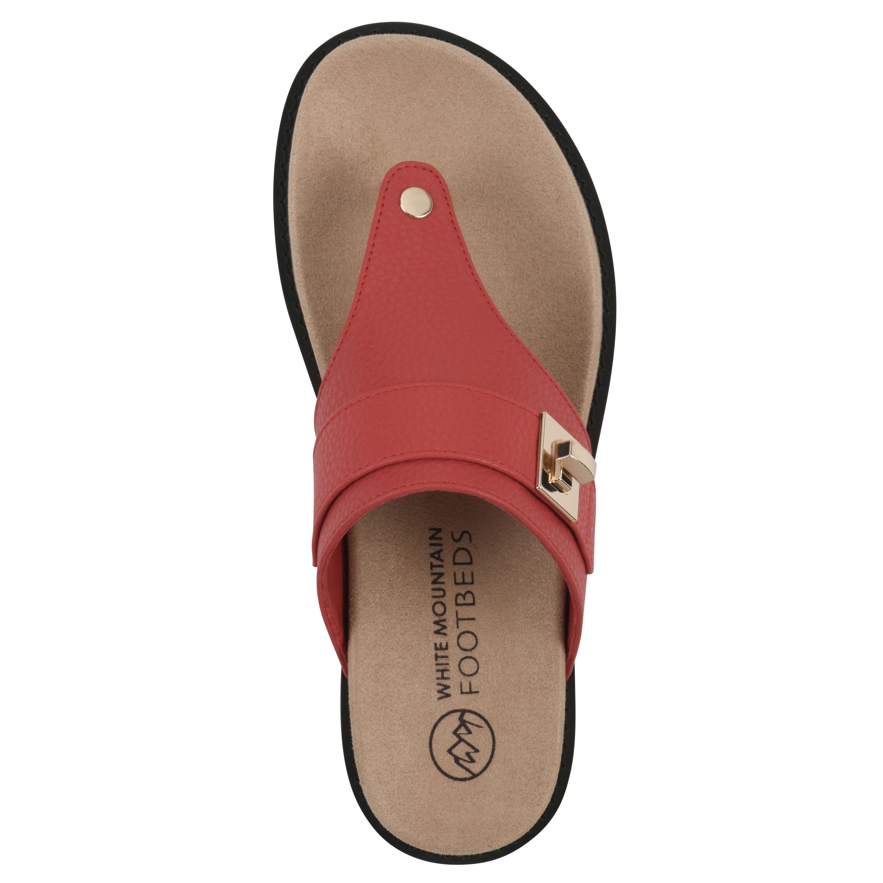 Malabar Thong Sandal, RED SMOOTH, alternate image number 4
