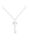 Sterling Silver Diamond Accent Taurus Zodiac Key Pendant Necklace, , on-hover image number null