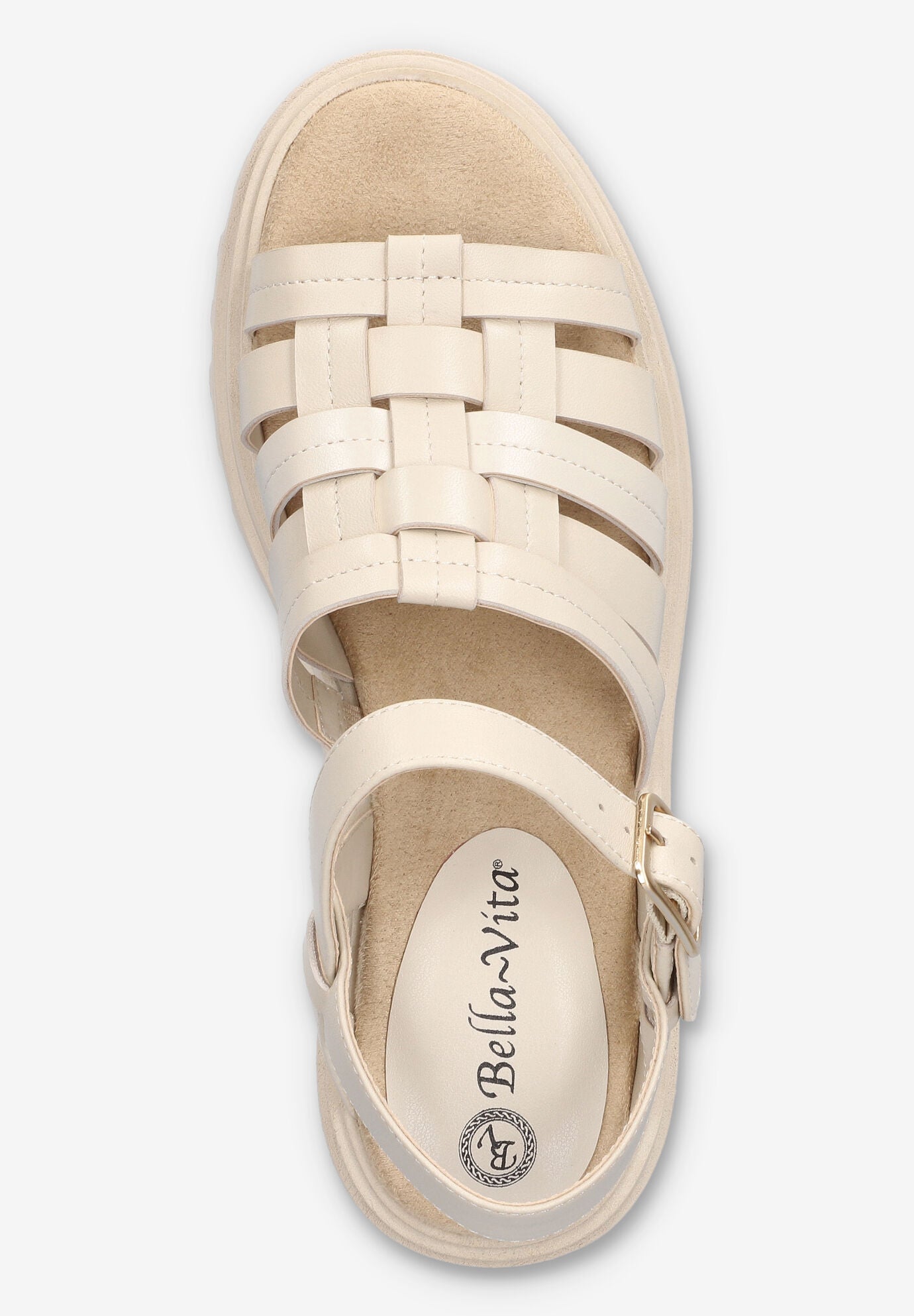 Loni Lug Sole Fisherman Sandal, IVORY LEATHER, alternate image number 6