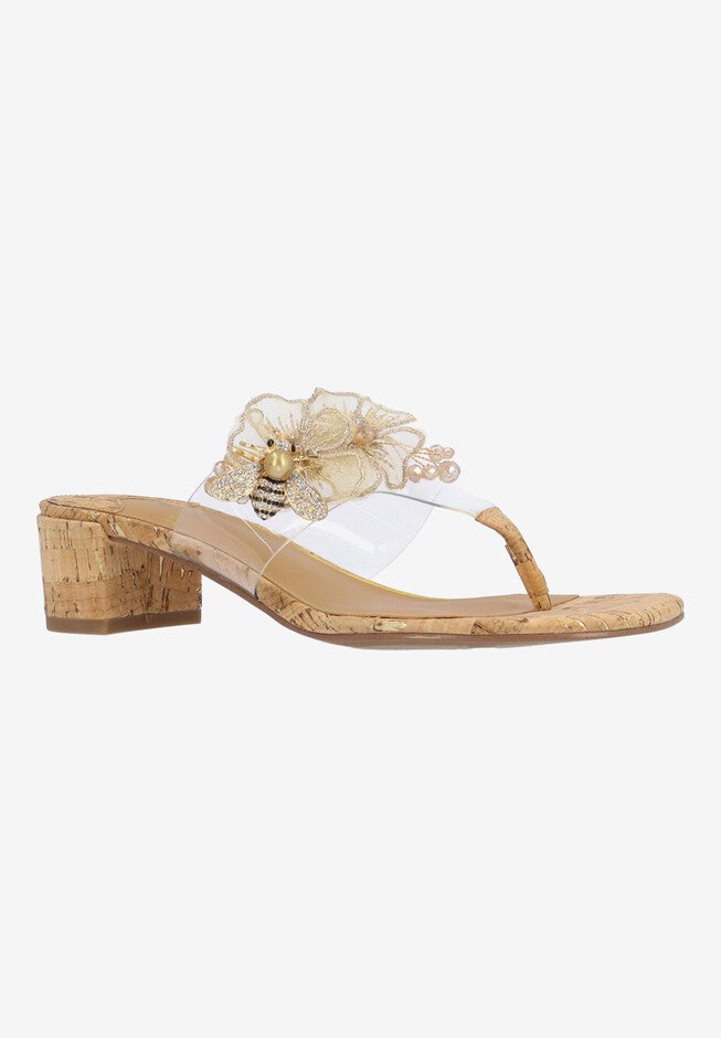 Beeutiful Thong Sandal, CLEAR NATURAL GOLD, hi-res image number null