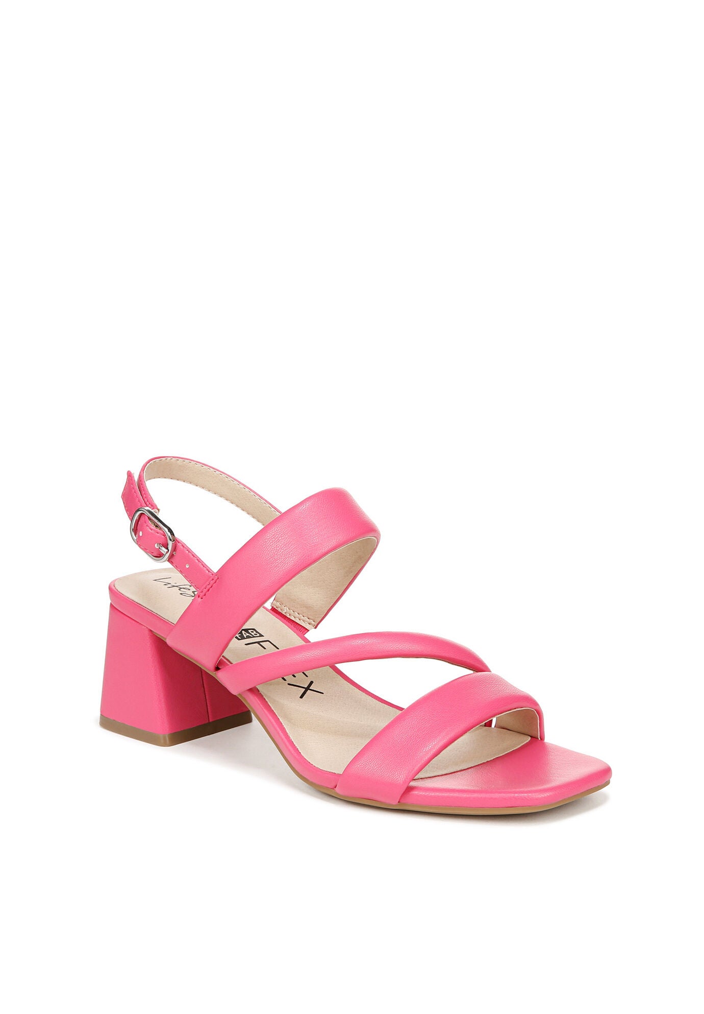 Celia Heeled Sandal, PINK FAUX LEATHER, hi-res image number 0