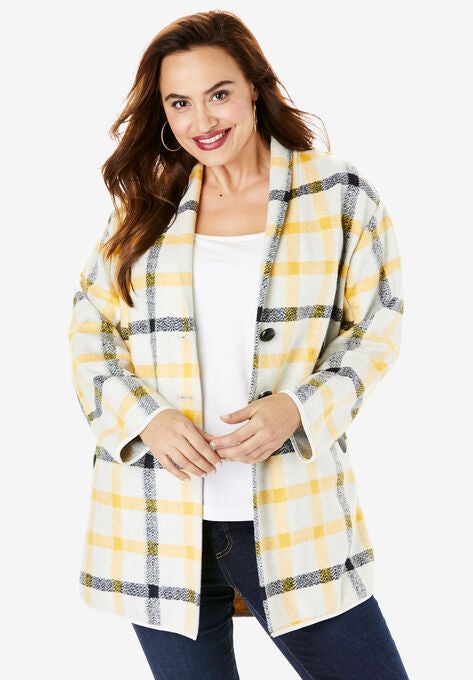 Plaid Car Coat Plus Size Winter Coats Jessica London
