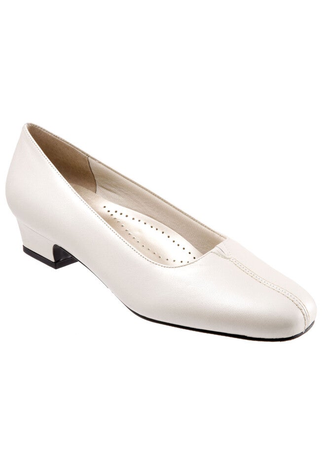 Doris Leather Pump by Trotters®, WHITE PEARL LEATHER, hi-res image number null