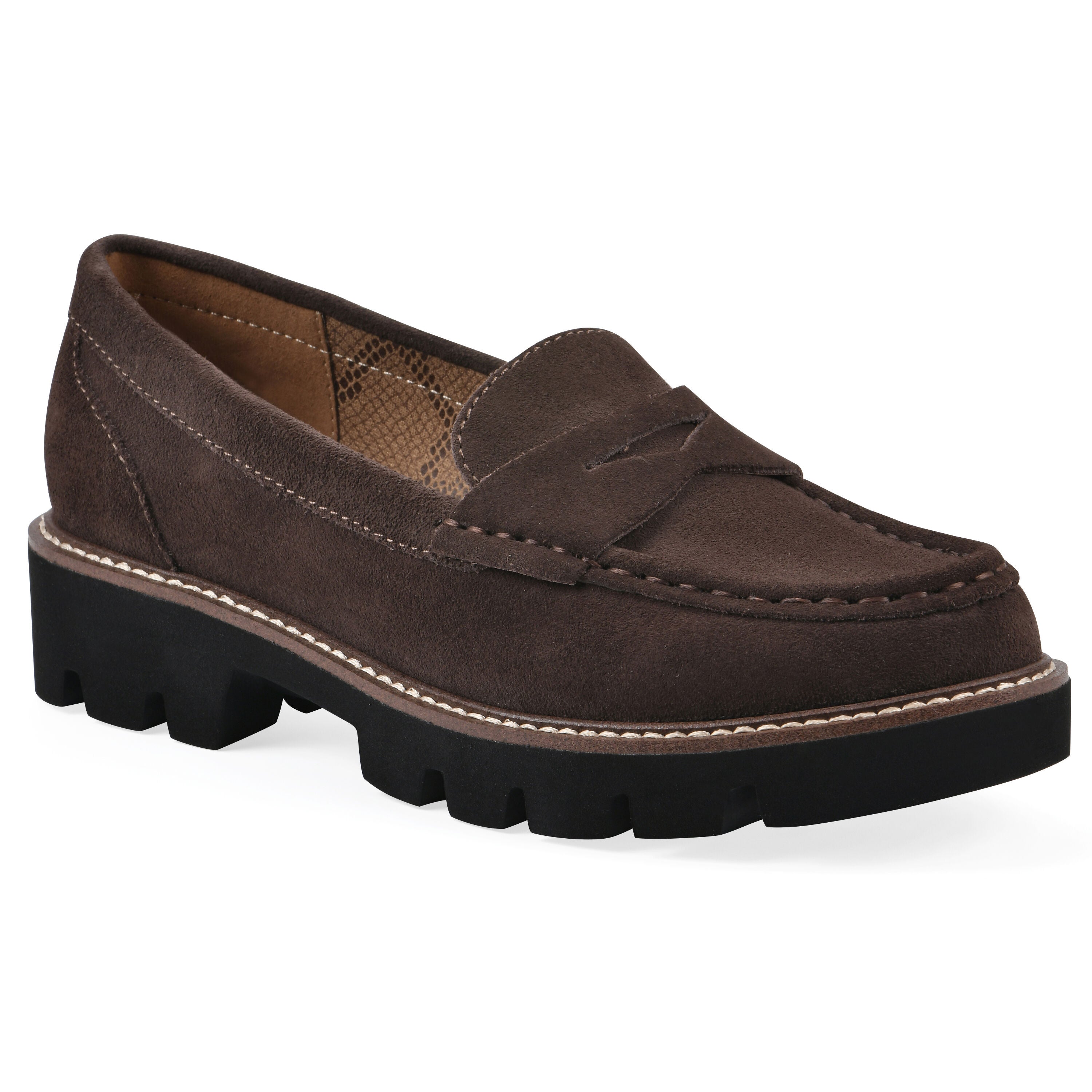 Gunner Lug Sole Loafer, COCO BROWN SUEDE, hi-res image number 0