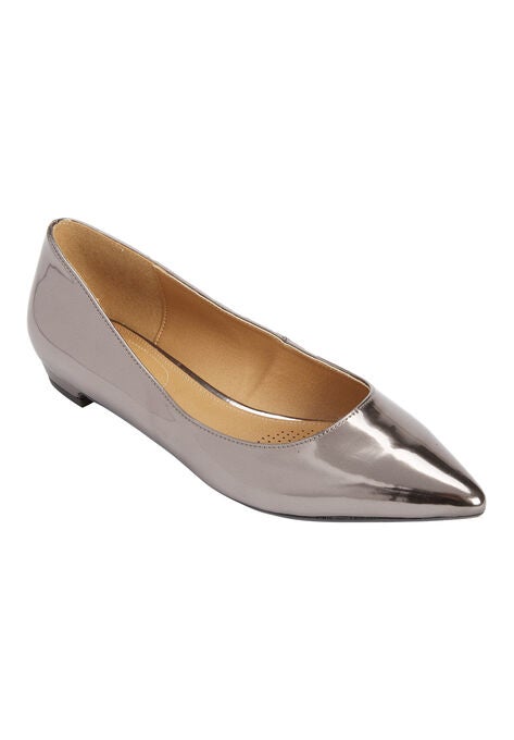 Olive Leather Like Flat By Comfortview Plus Size Shoes Jessica