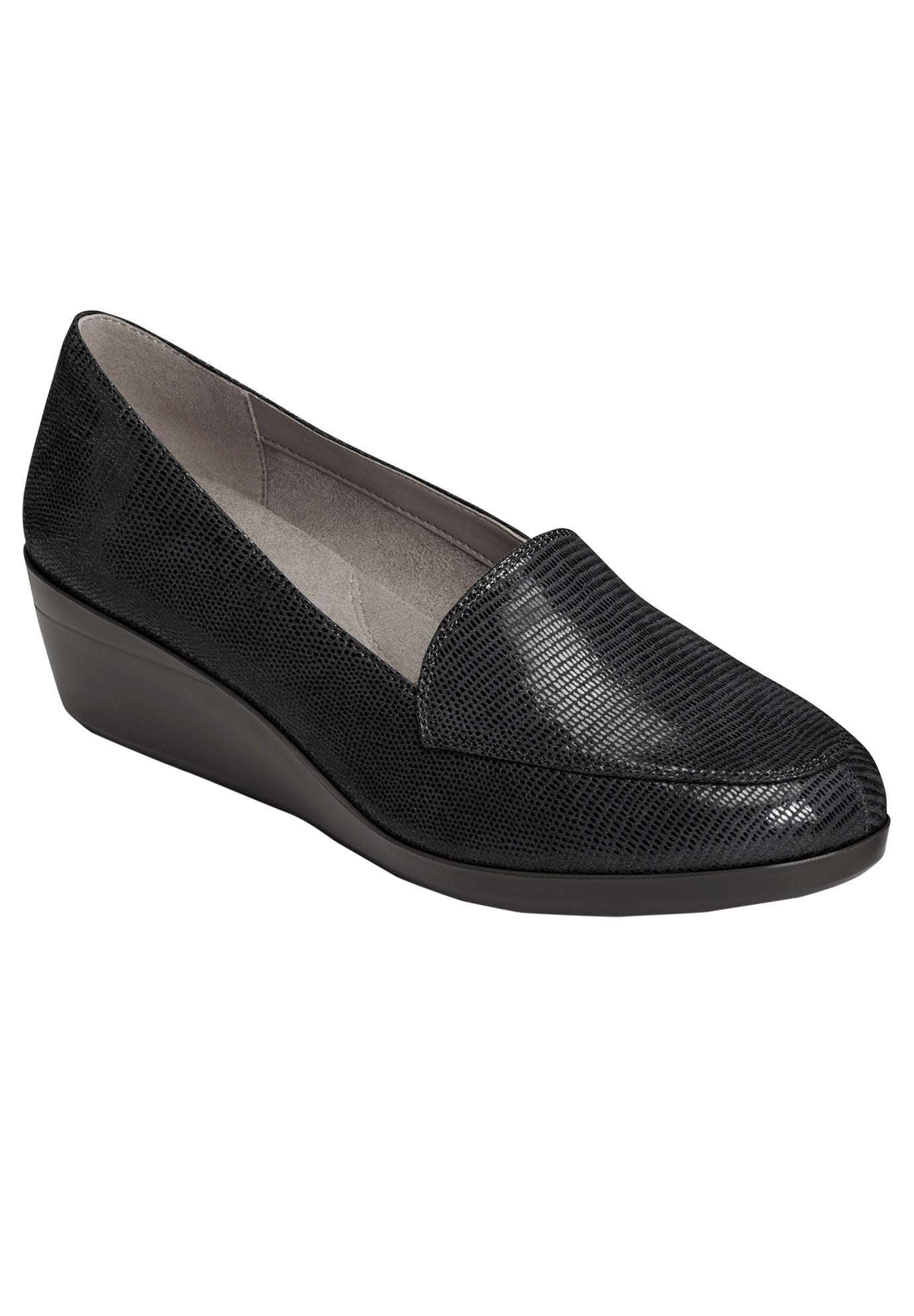 True Match Wedge by Aerosoles&reg;, BLACK LIZARD, hi-res image number 0