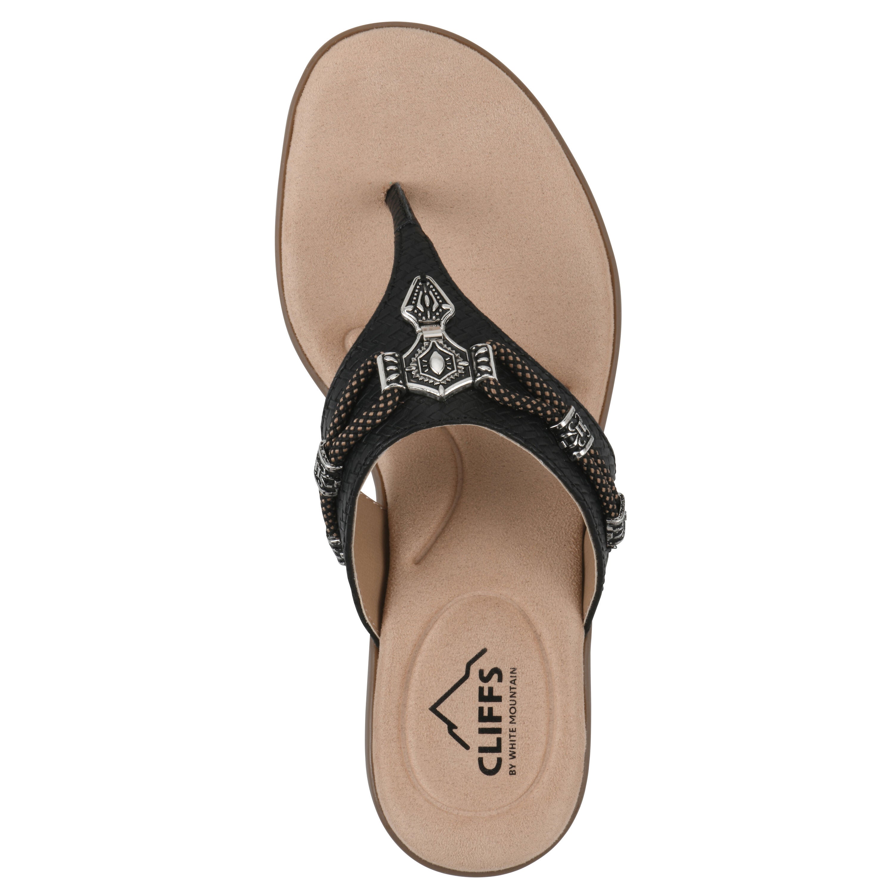 Bainah Thong Sandal, BLACK WOVEN, alternate image number 4