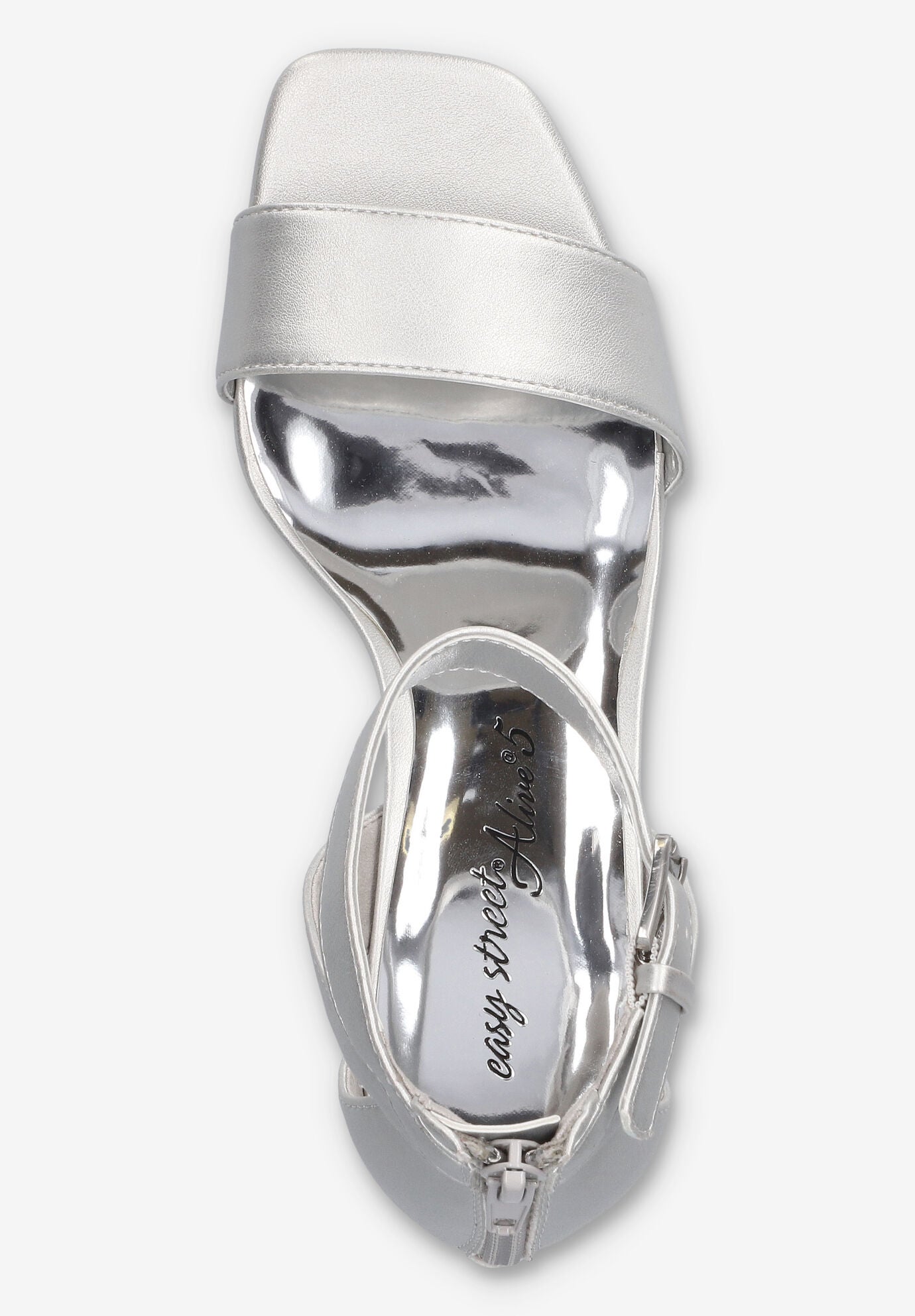 Ro Square Toe Heeled Sandal, SILVER, alternate image number 6