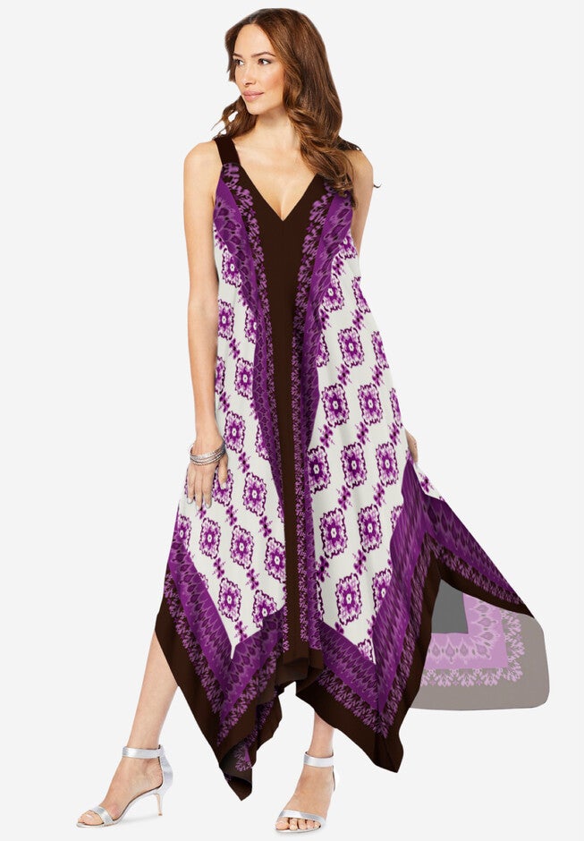 Scarf-Print Maxi Dress, CHOCOLATE SCARF PRINT, hi-res image number null