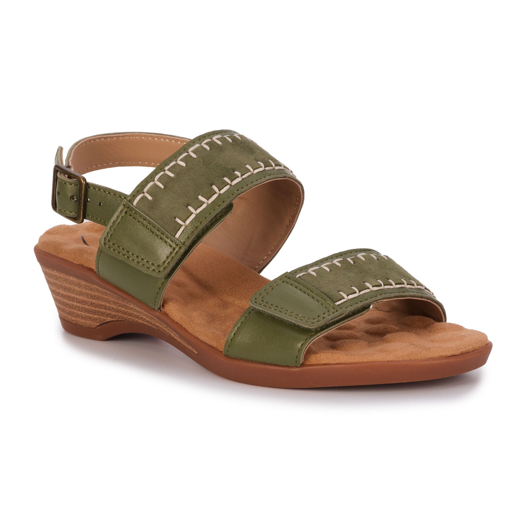 Kateri Sandal, OLIVE LEATHER SUEDE, hi-res image number 0