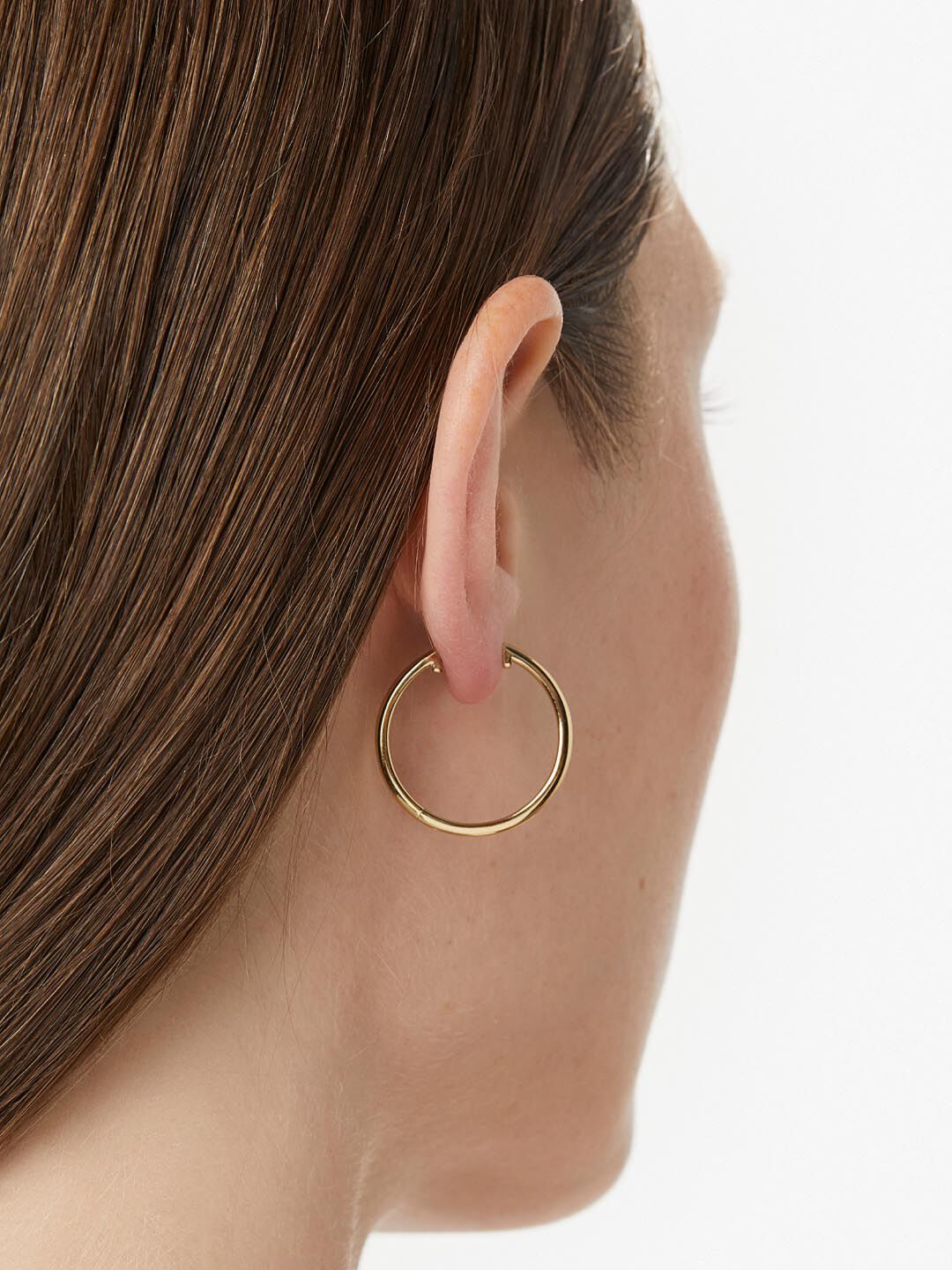 Lo Medium Medium Slim Endless Hoops, GOLD, alternate image number 1