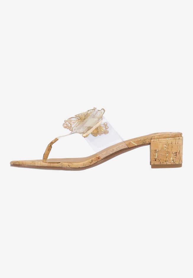 Beeutiful Thong Sandal, CLEAR NATURAL GOLD, alternate image number null