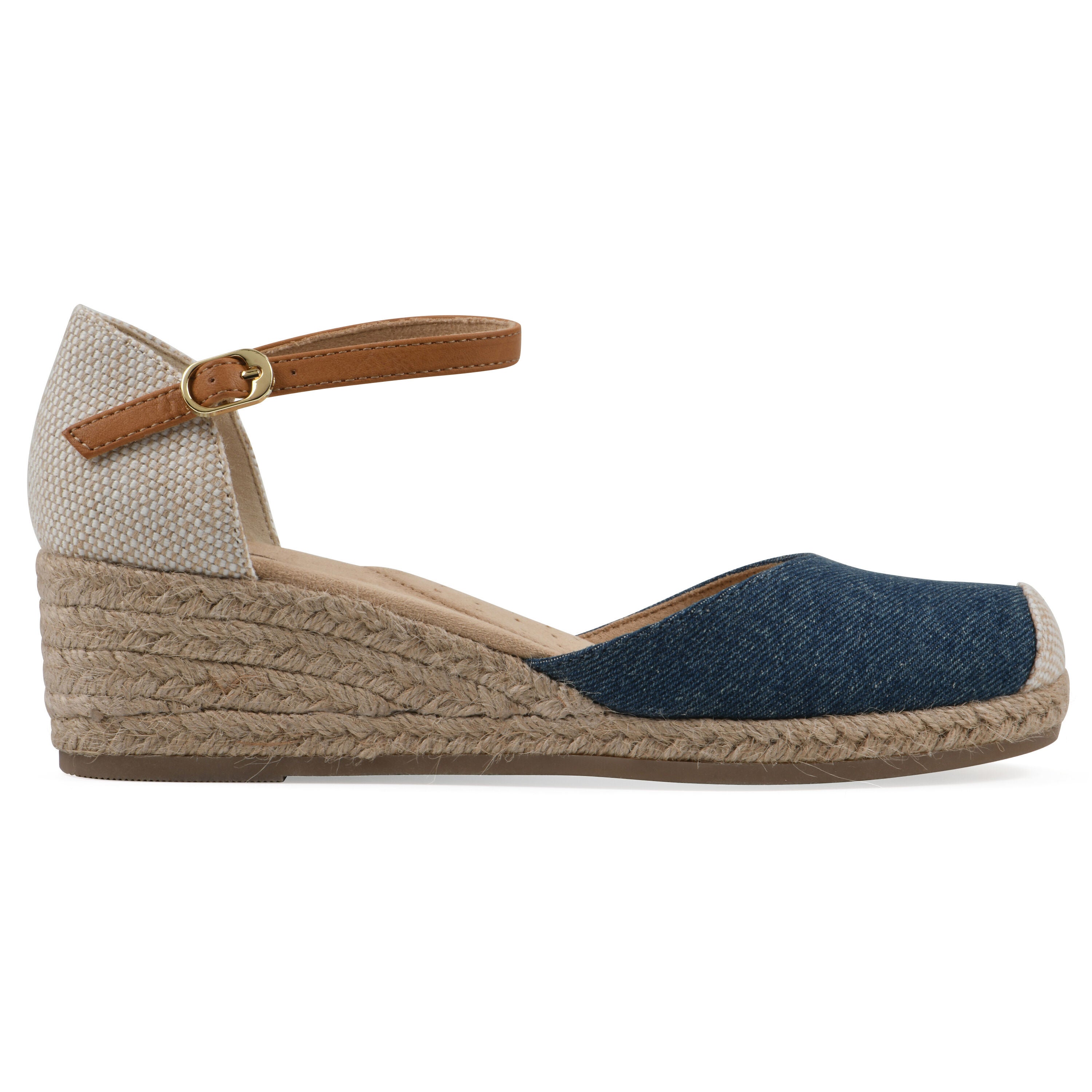 Maize Espadrille Wedge Sandal, DARK DENIM FABRIC, alternate image number 2