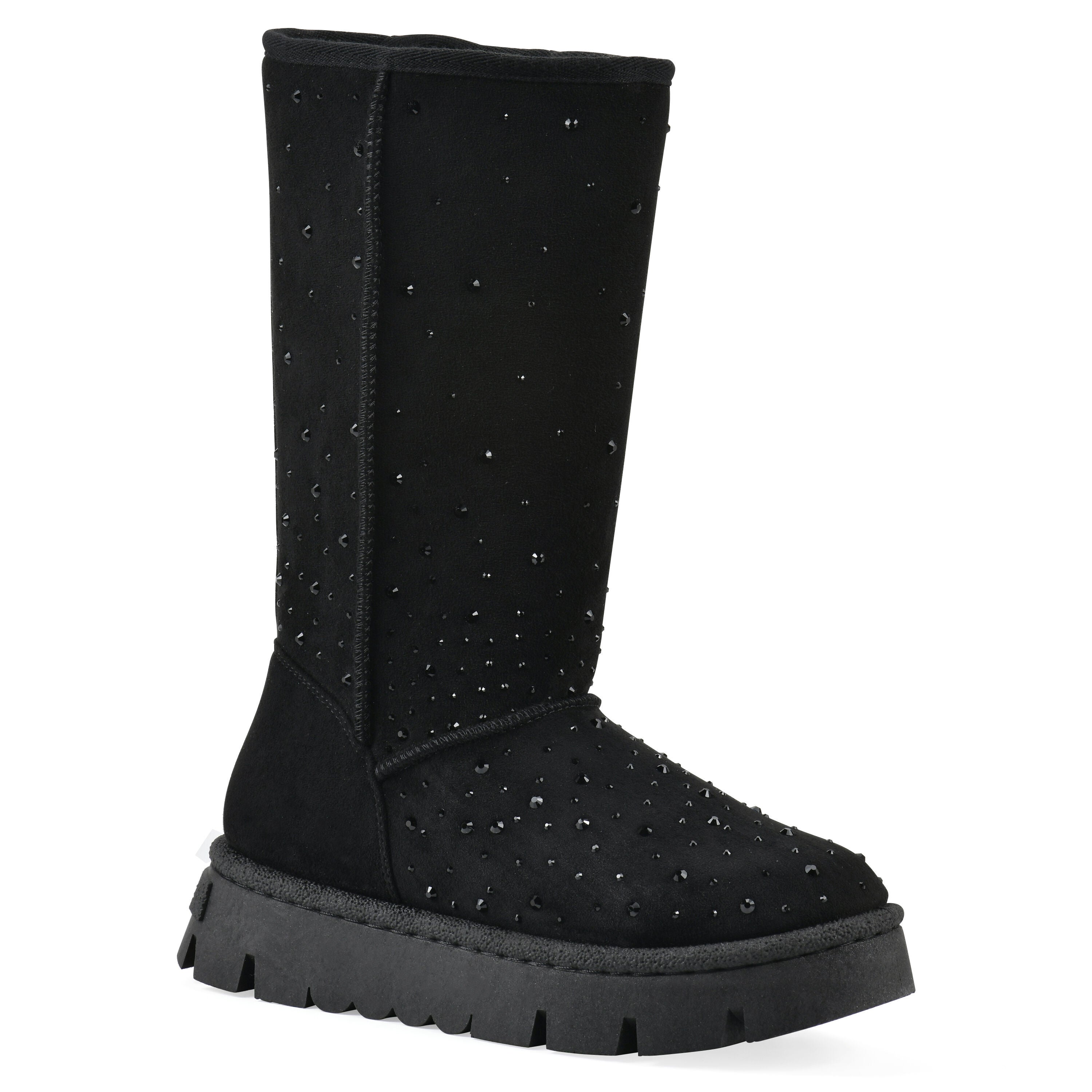 Tripp Faux Fur Tall Shaft Boot, BLACK FAUX SUEDE, hi-res image number 0