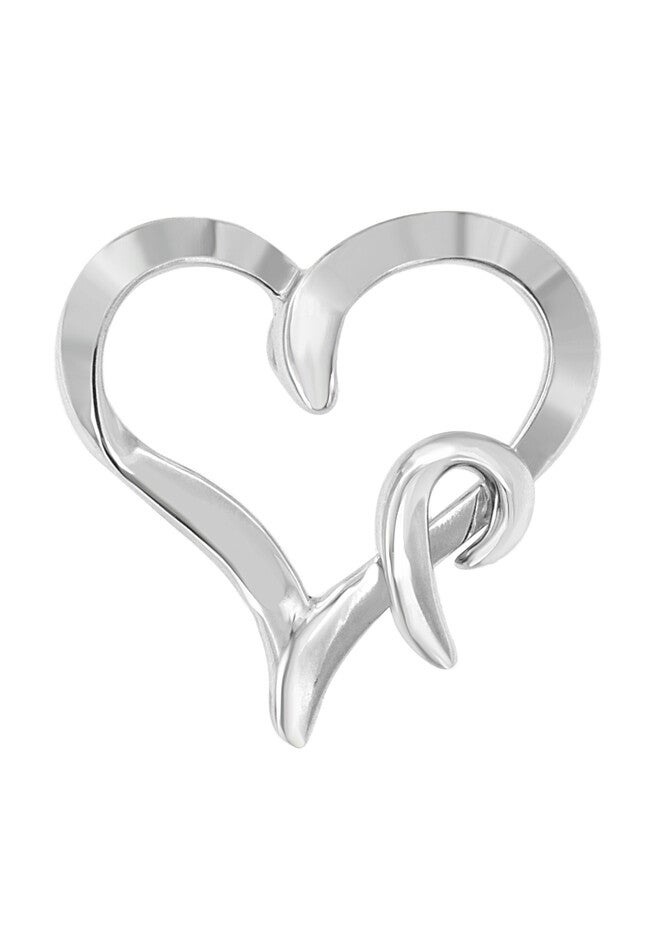 Silver Heart Shaped Pendant Necklace, SILVER, hi-res image number null