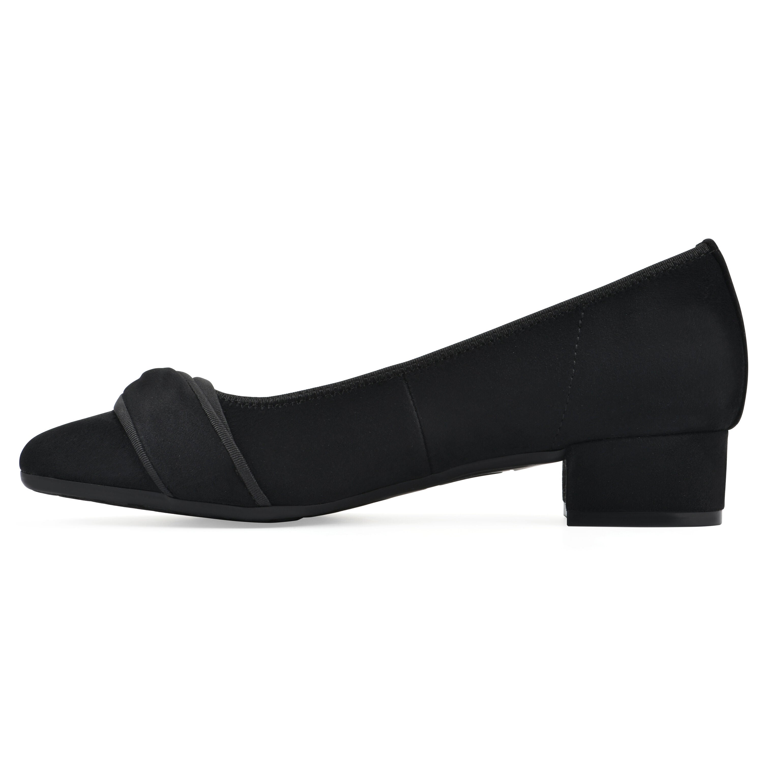 Bordeaux Low Block Heel, BLACK FABRIC, alternate image number 3