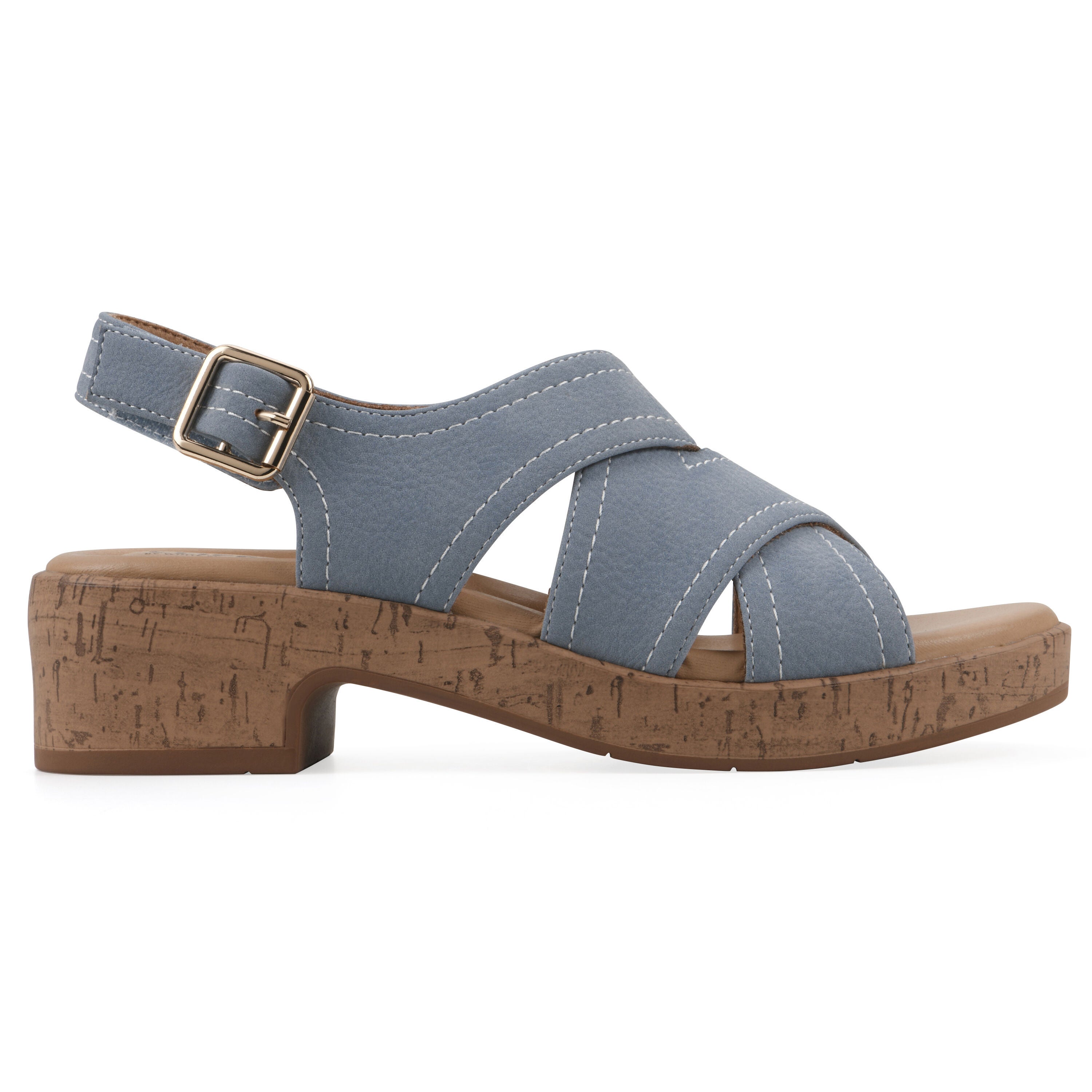 Finnlee Block Heel Sandal, PERIWINKLE NUBUCK, alternate image number 2