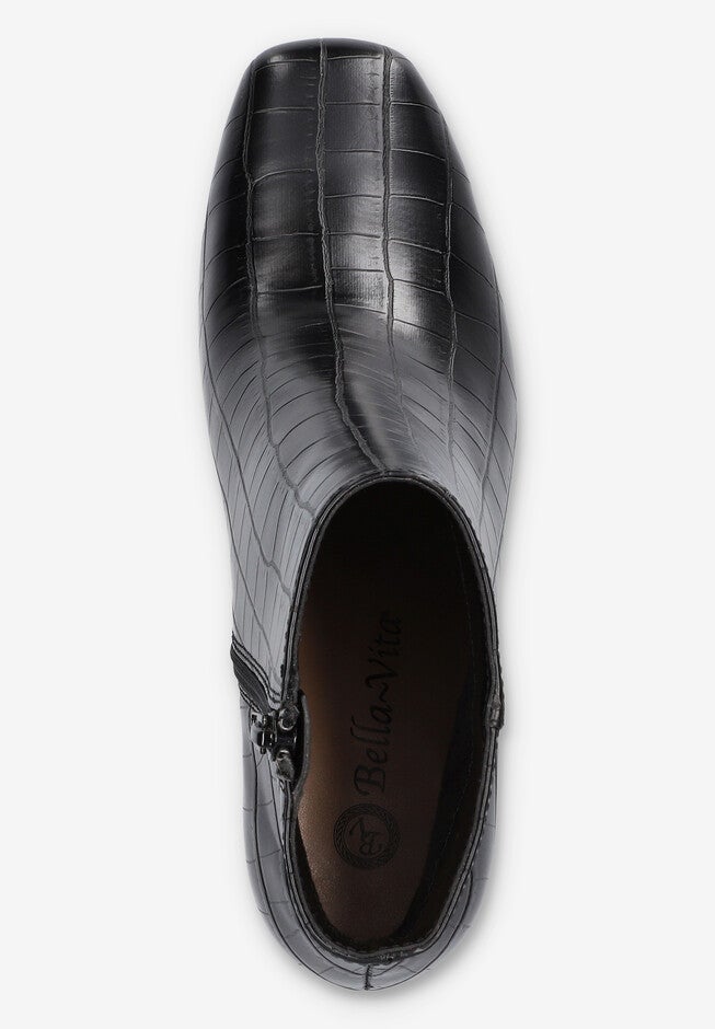 Wilma Square Toe Ankle Boot, BLACK CROCO, alternate image number 6