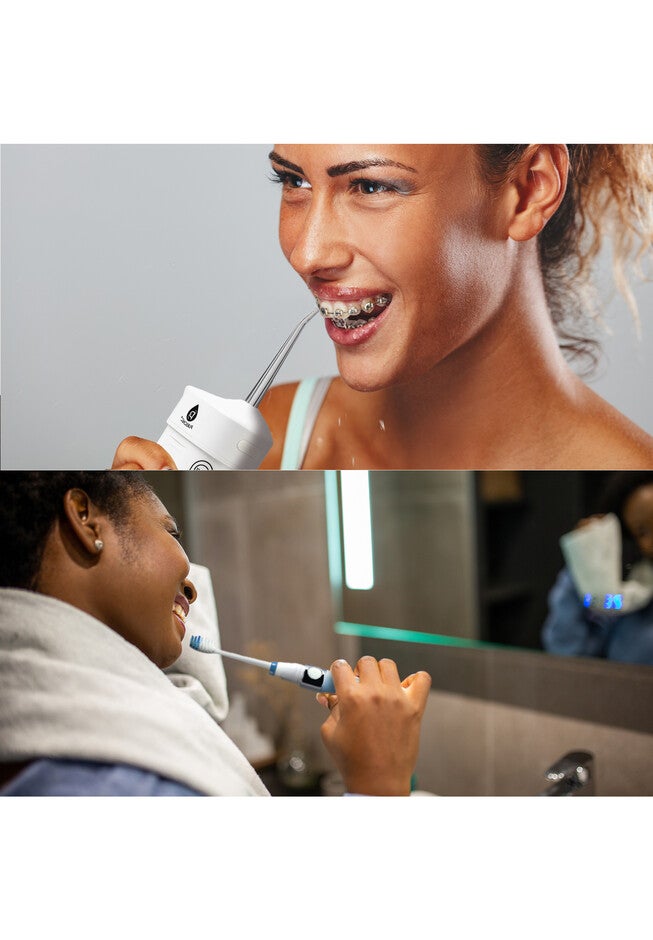 Compact Travel Oral Care Bundle: Portable Usb Rechargeable Collapsible Water Flosser And Pursonic Portable Sonic Toothbrush, , alternate image number 2