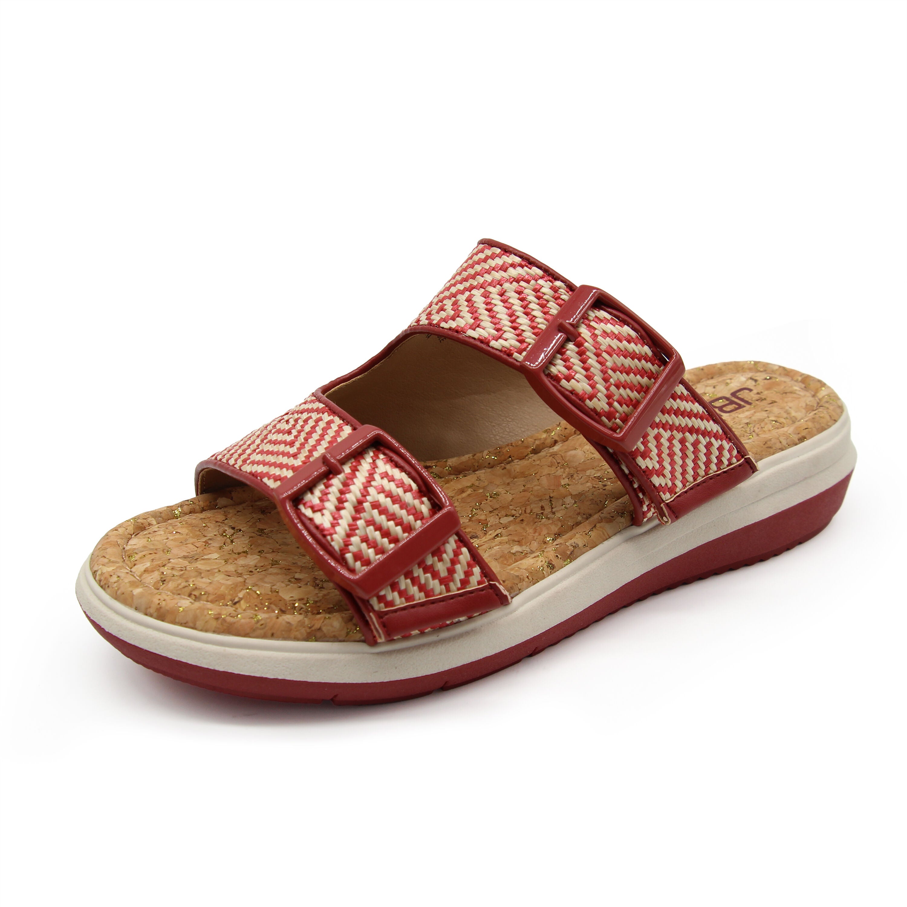 Kona Sandal, RED CREAM RAFFIA, alternate image number 6