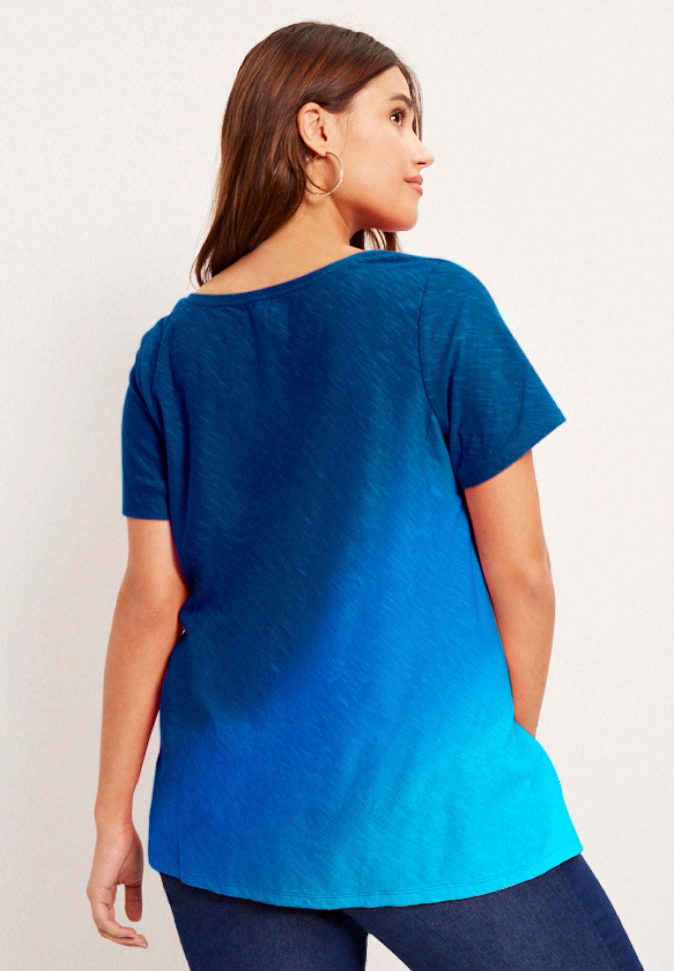 V-Neck Ombre Tee, , on-hover image number 1