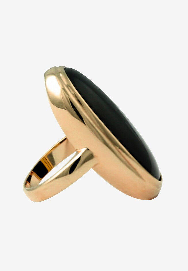 Gold-Plated Black Onyx Ring, , on-hover image number 1