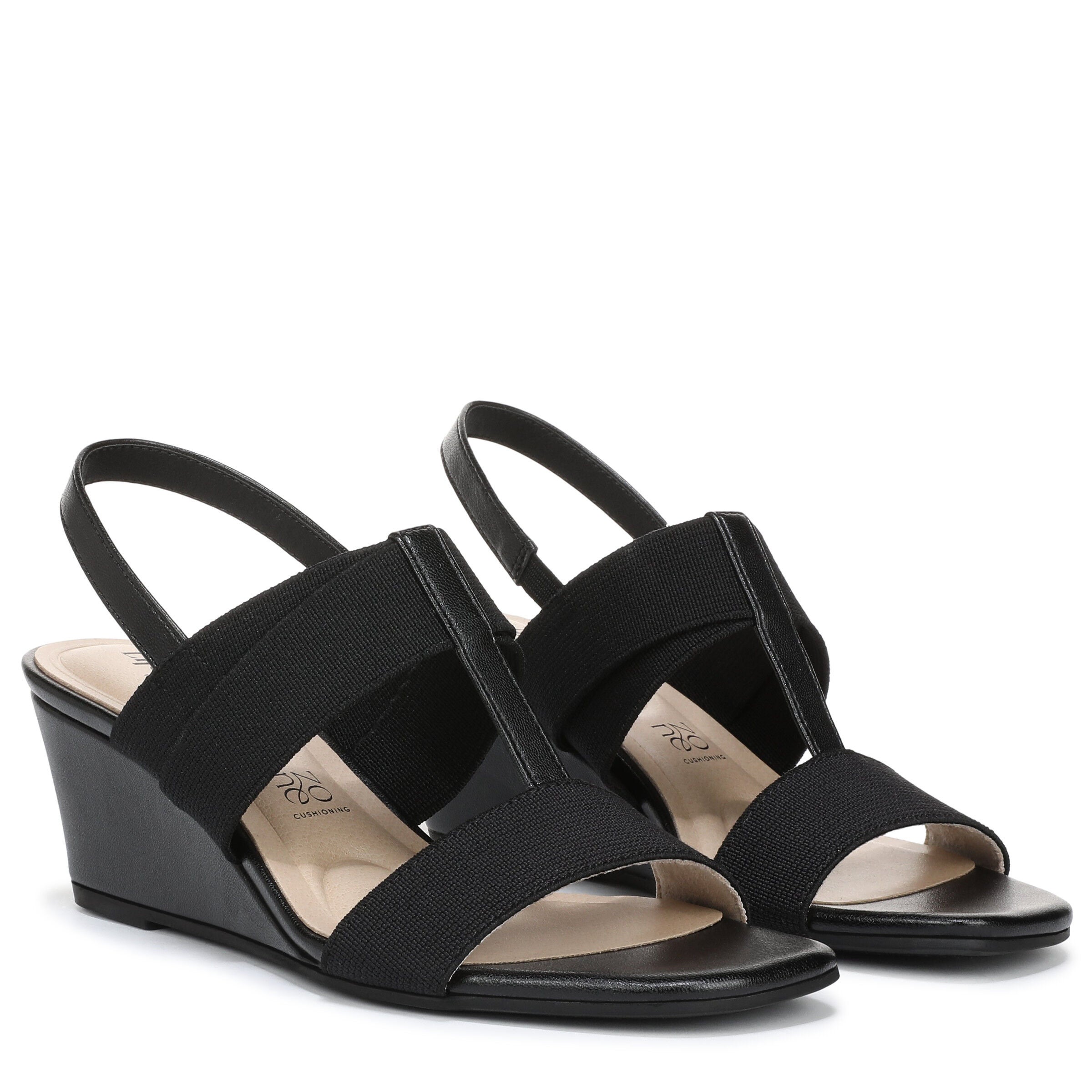 Sweet Slingback Wedge Sandal, BLACK, alternate image number 2