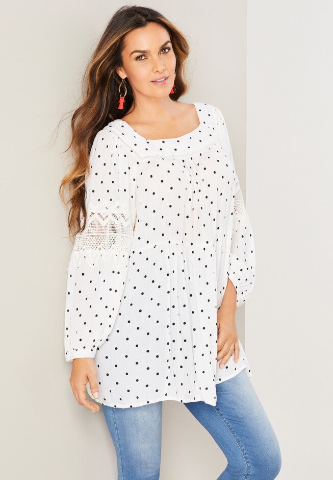 Square-Neck Crinkle Big Shirt, , alternate image number 3