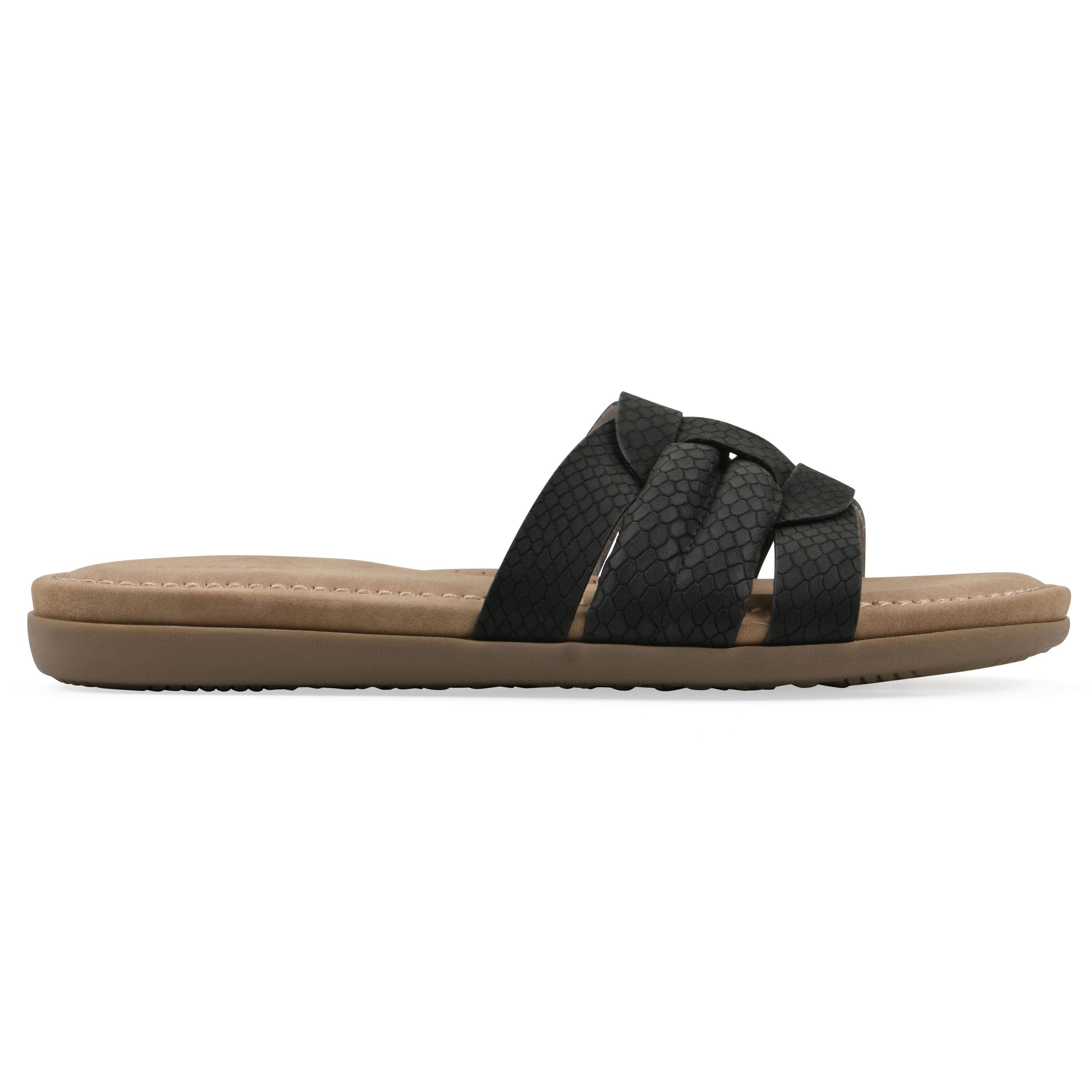 Fraley Slide Sandal, BLACK EMBOSSED, alternate image number 2