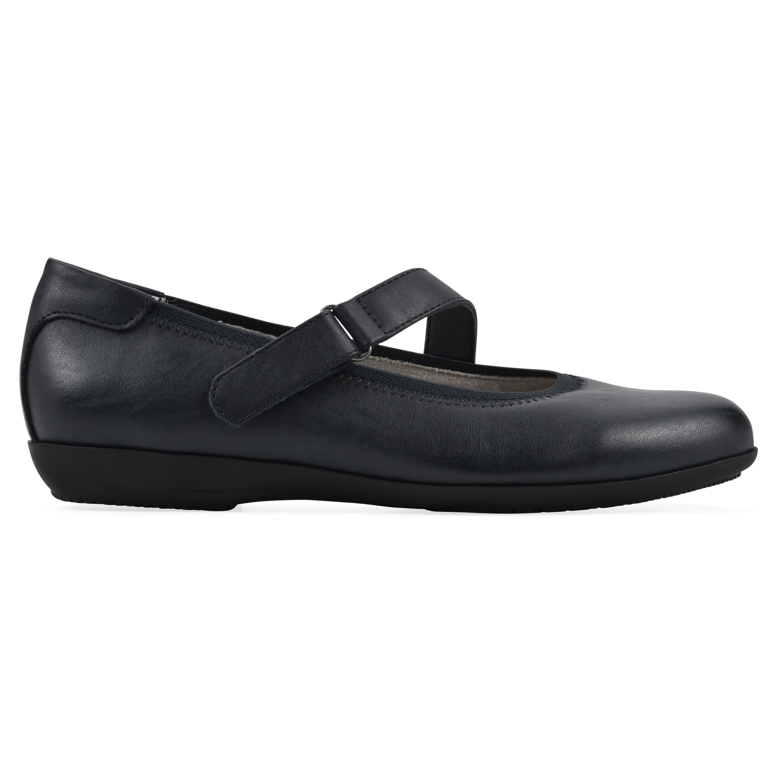 Carwen Mary Jane Flat, NAVY SMOOTH, alternate image number 2