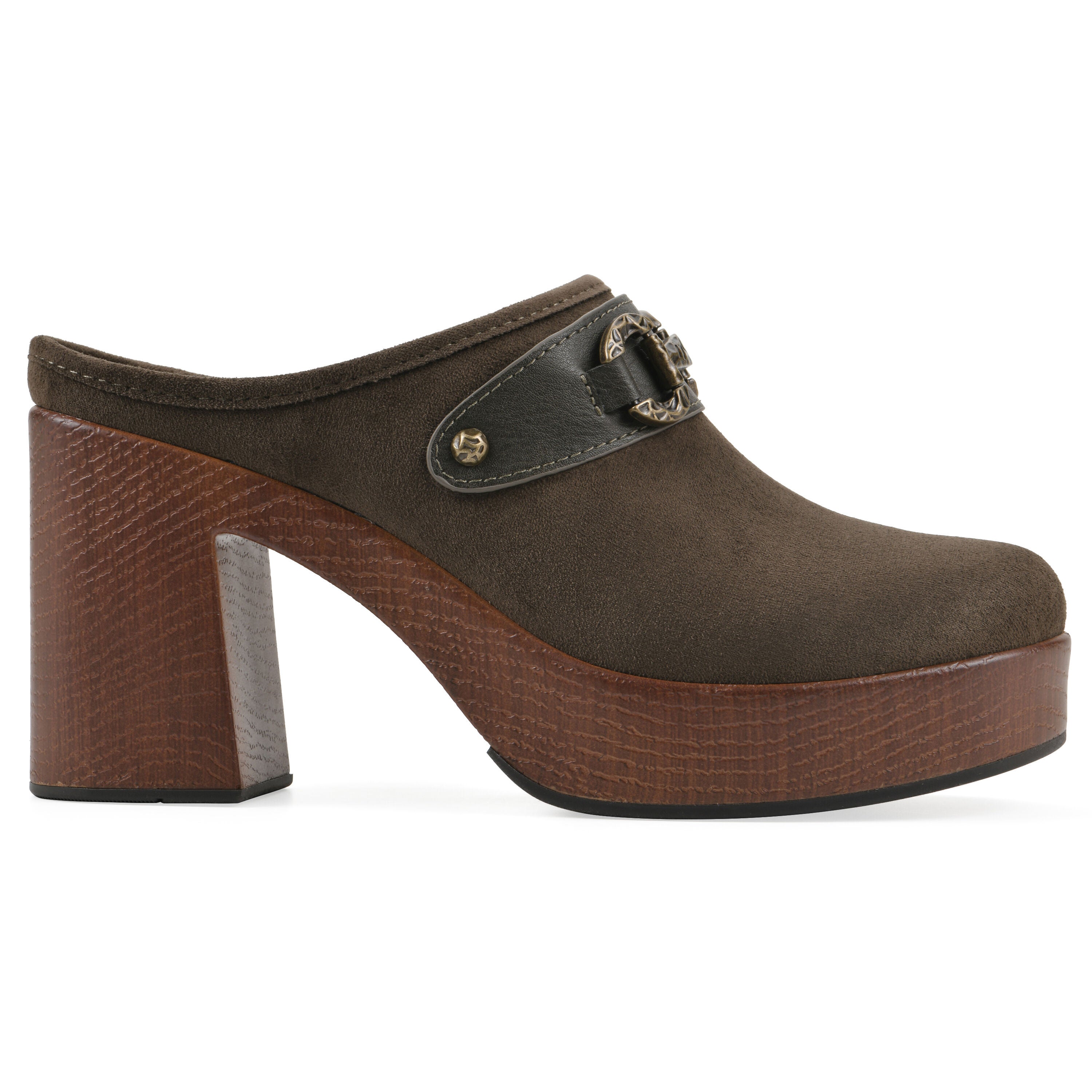 Barleys Platform Heel Clog, ARMY MULTI, alternate image number 2