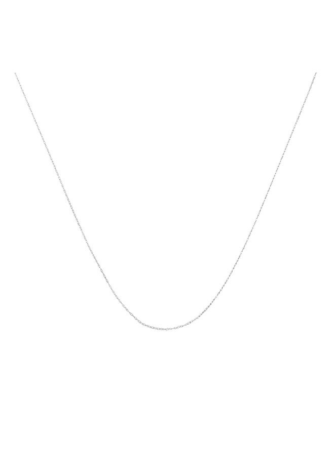 Solid White Gold Rope Chain Necklace Unisex Chain 20 inches, WHITE, hi-res image number null