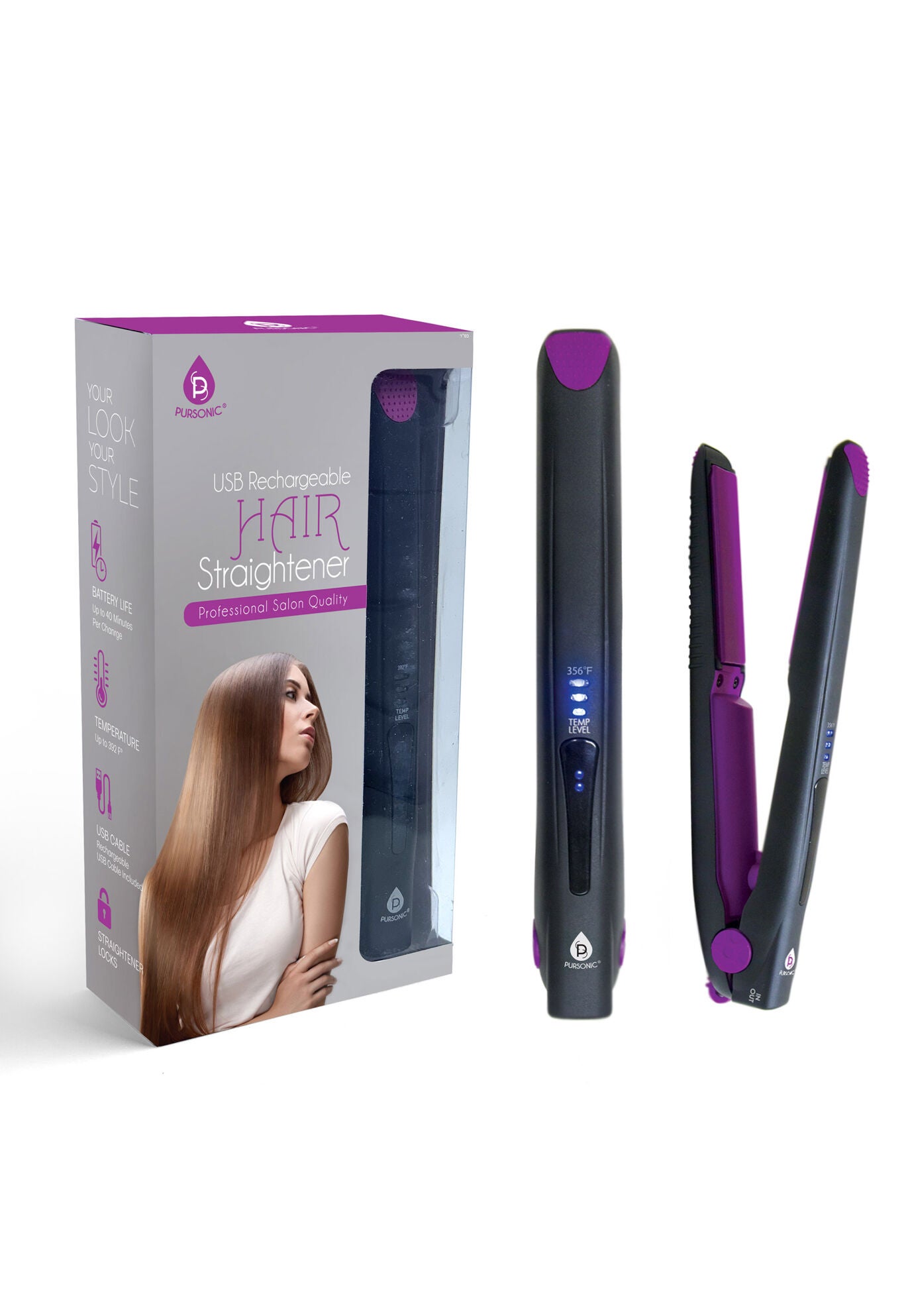Rechargeable Hair Straightner, O, hi-res image number 0