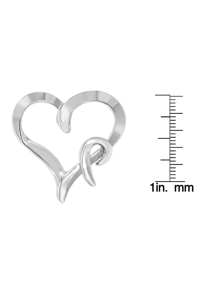 Silver Heart Shaped Pendant Necklace, , alternate image number null