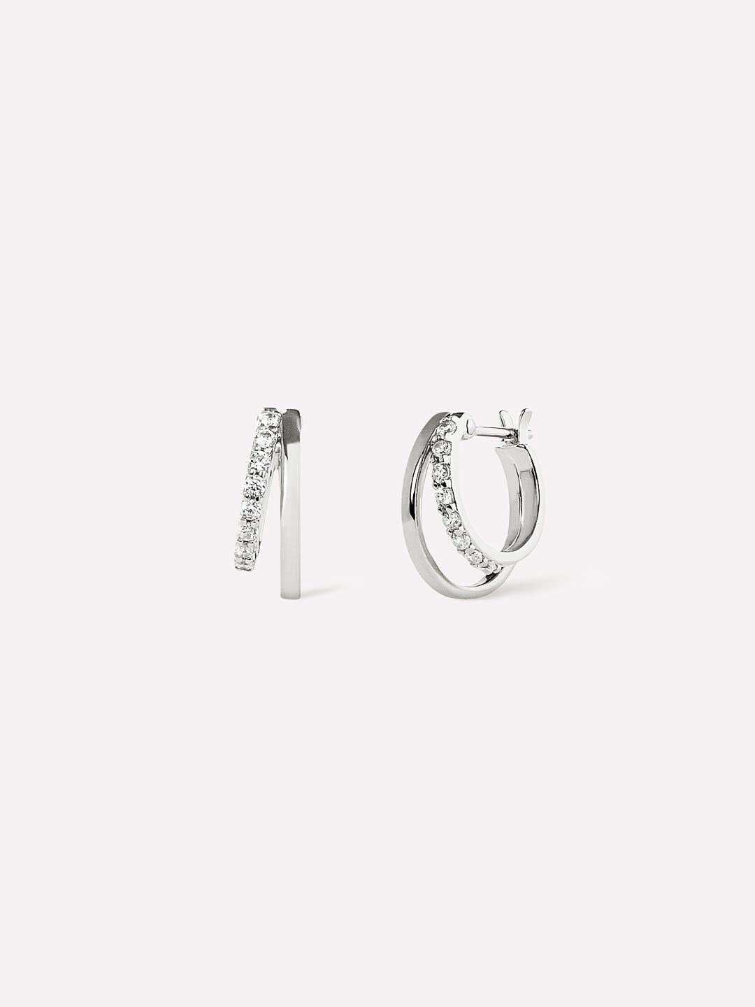 Double Hoop Earrings - Toda, SILVER, hi-res image number 0