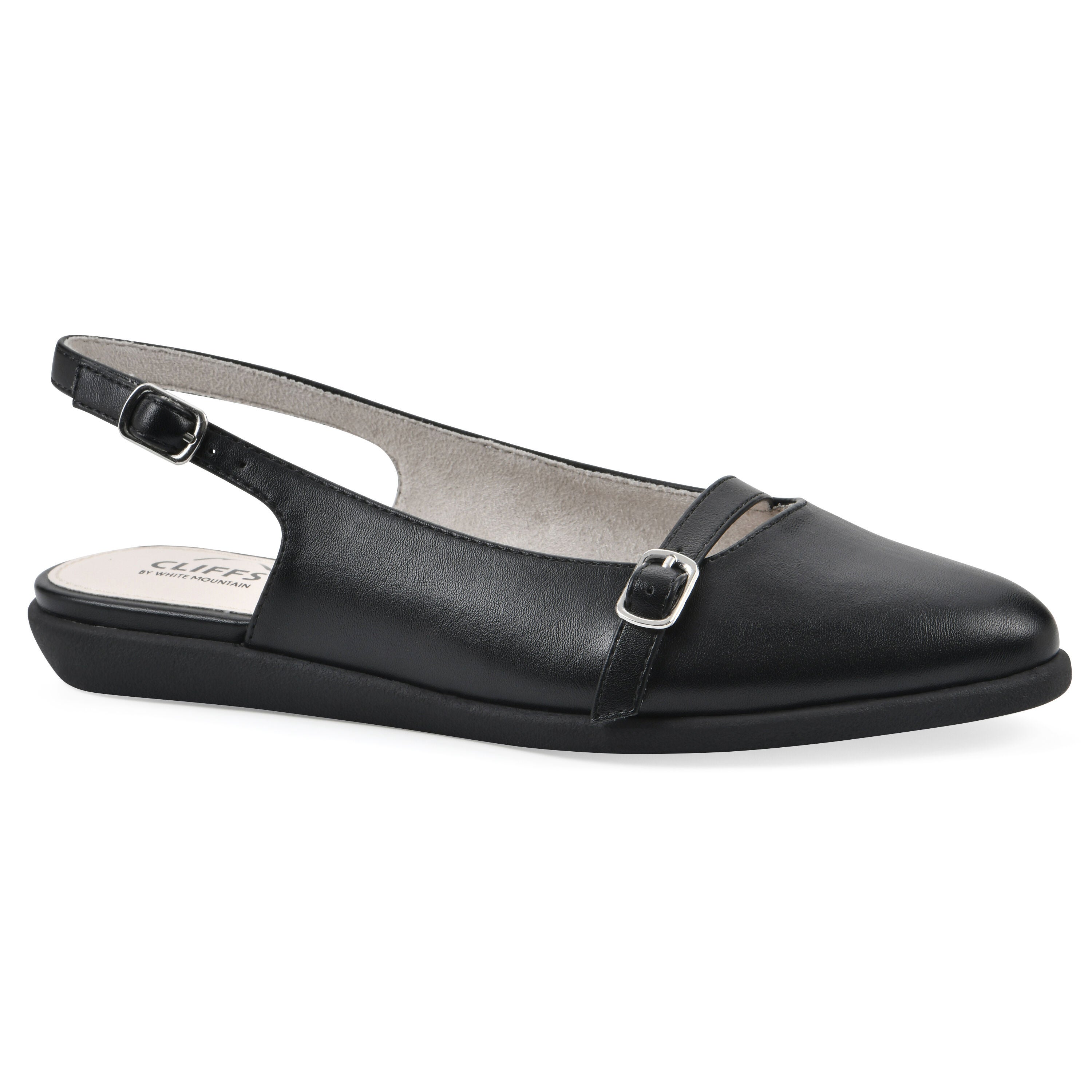 Miloni Slingback Flat, BLACK SMOOTH, hi-res image number 0