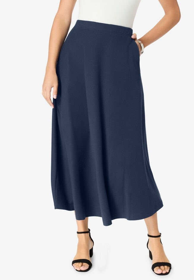 Soft Knit Skirt, NAVY, hi-res image number 0