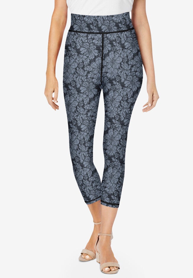 Performance Capri Legging, GREY LACE FLORAL, hi-res image number null