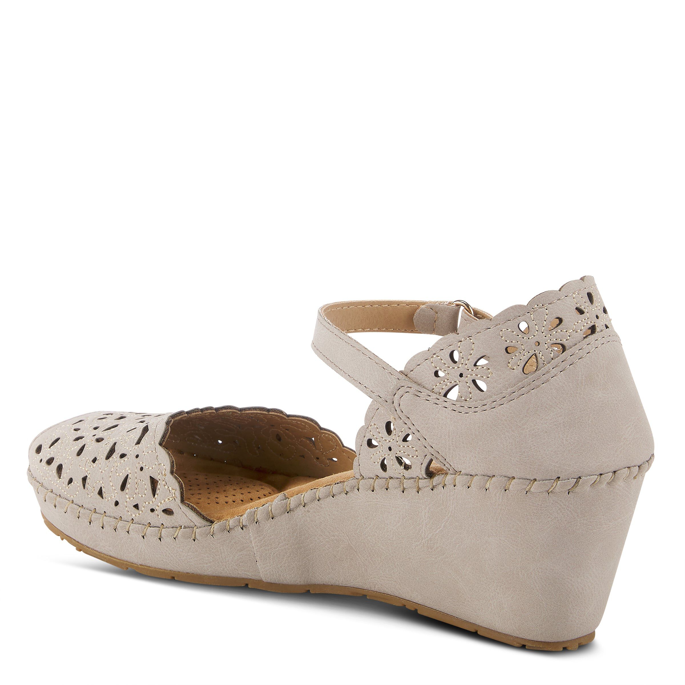 Gennina Closed Back Wedge Sandal, LIGHT GREY, alternate image number 6