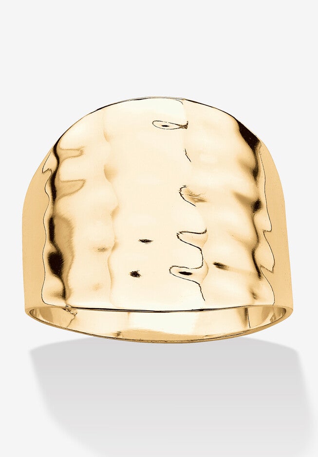 Yellow Gold-Plated Hammered Style Cigar Band Ring (5Mm) Jewelry, GOLD, hi-res image number null