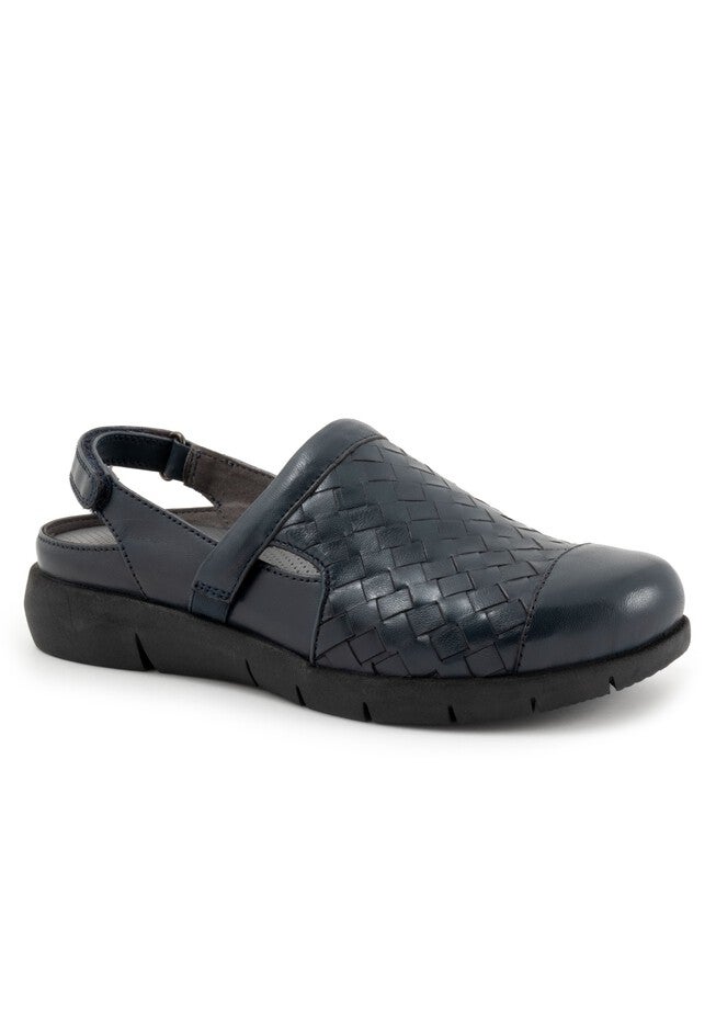 Salina Woven Mules by SoftWalk®, NAVY DENIM, hi-res image number 0