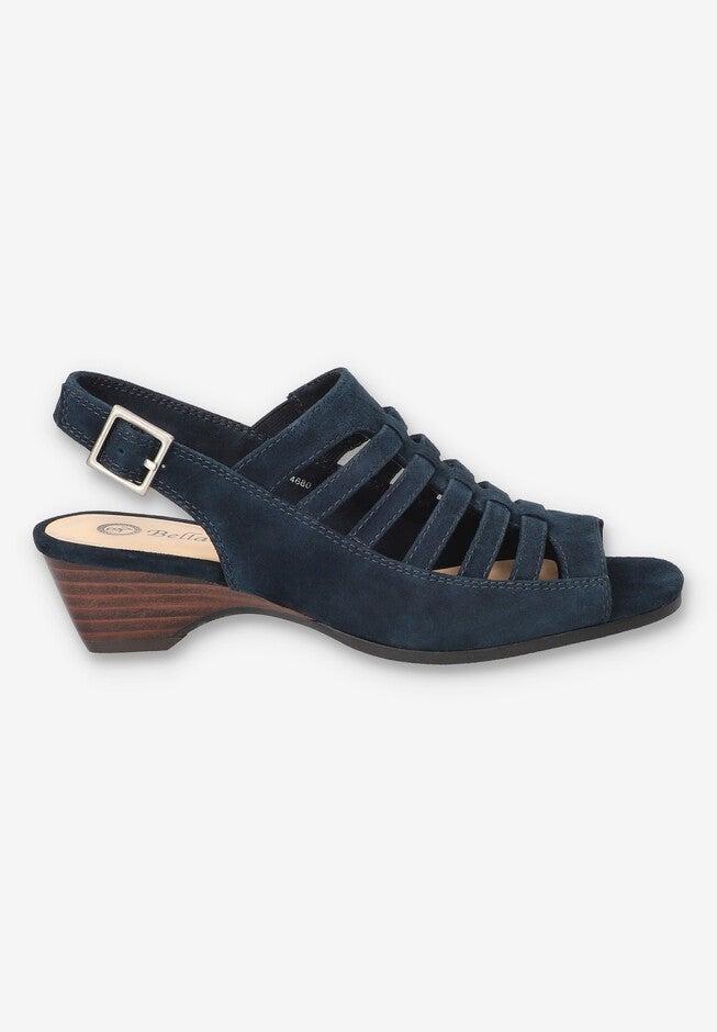 Yakira Wedge Sandal, NAVY SUEDE LEATHER, alternate image number 2