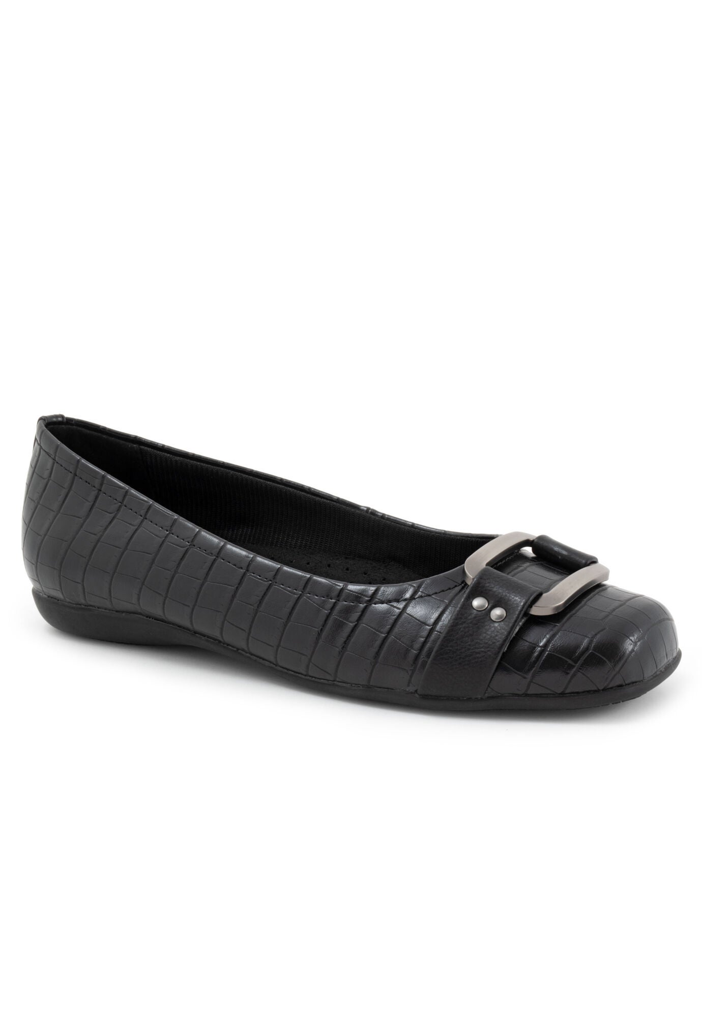 Sizzle Signature Slip On Flats, BLACK CROCO, hi-res image number 0