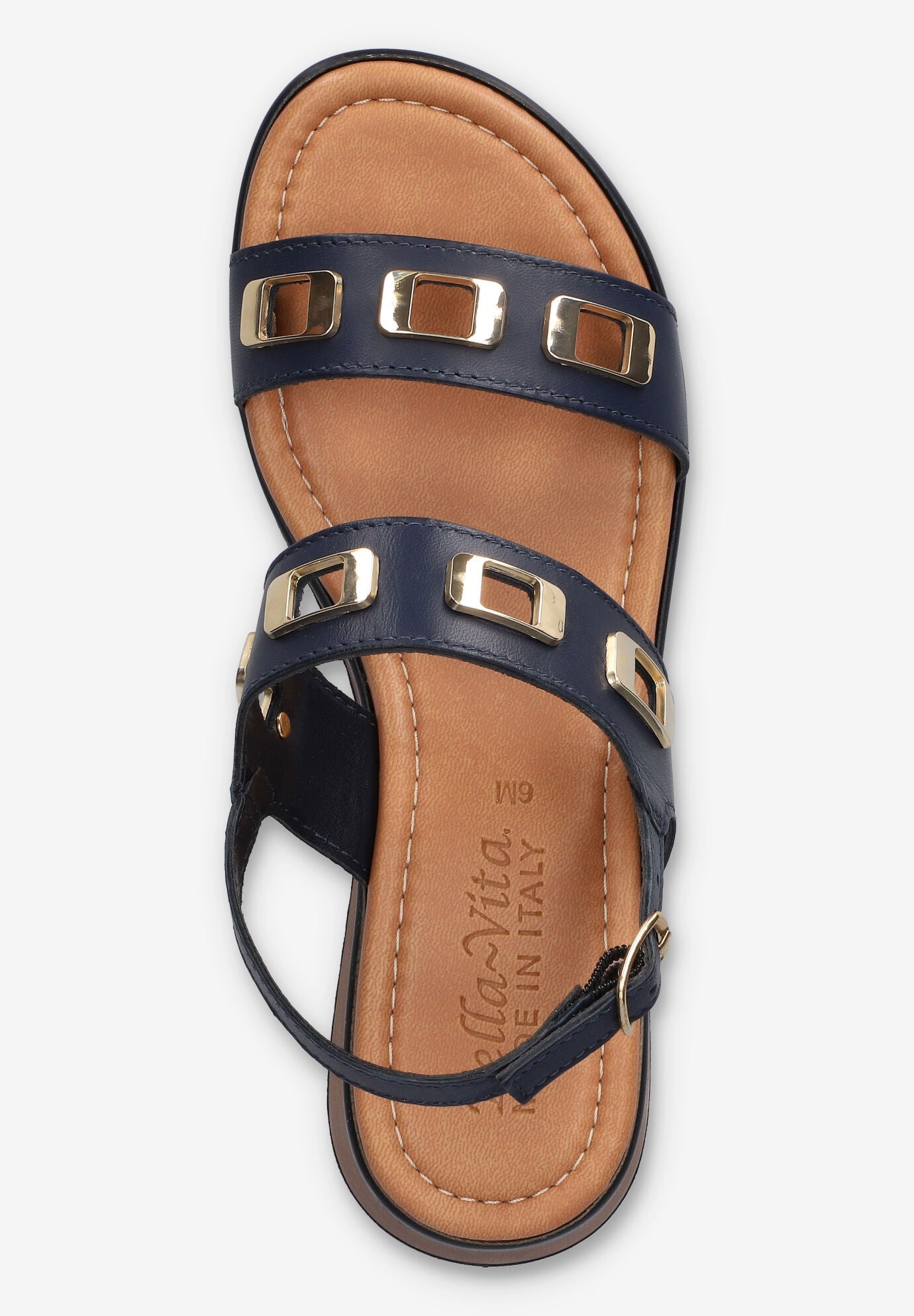 Vic-Italy Wedge Sandal, NAVY LEATHER, alternate image number 6