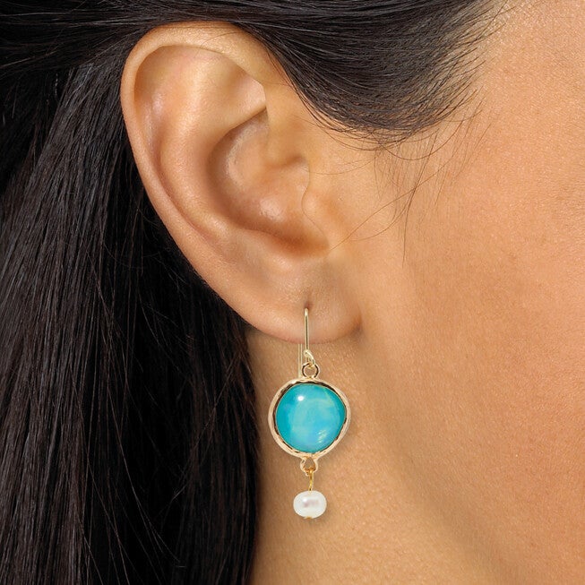 Simulated Blue Opal Jewelry Set, BLUE, alternate image number 3