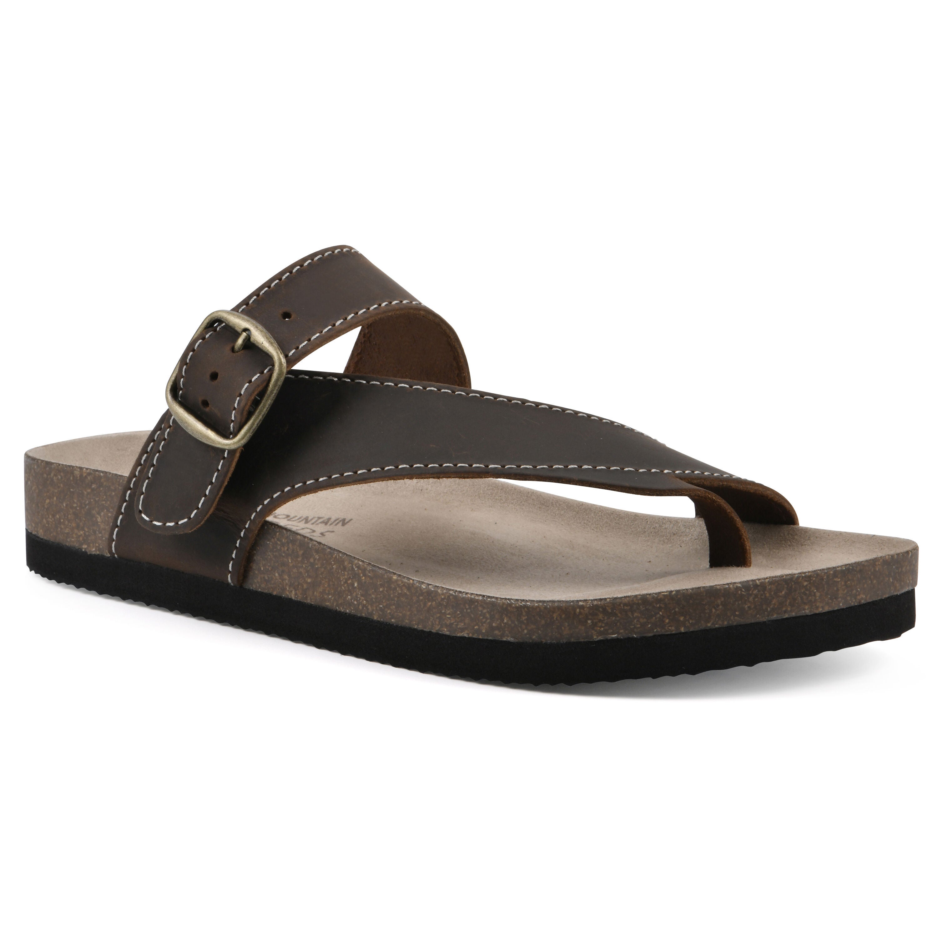 Carly Footbed Sandal, BROWN LEATHER, hi-res image number 0