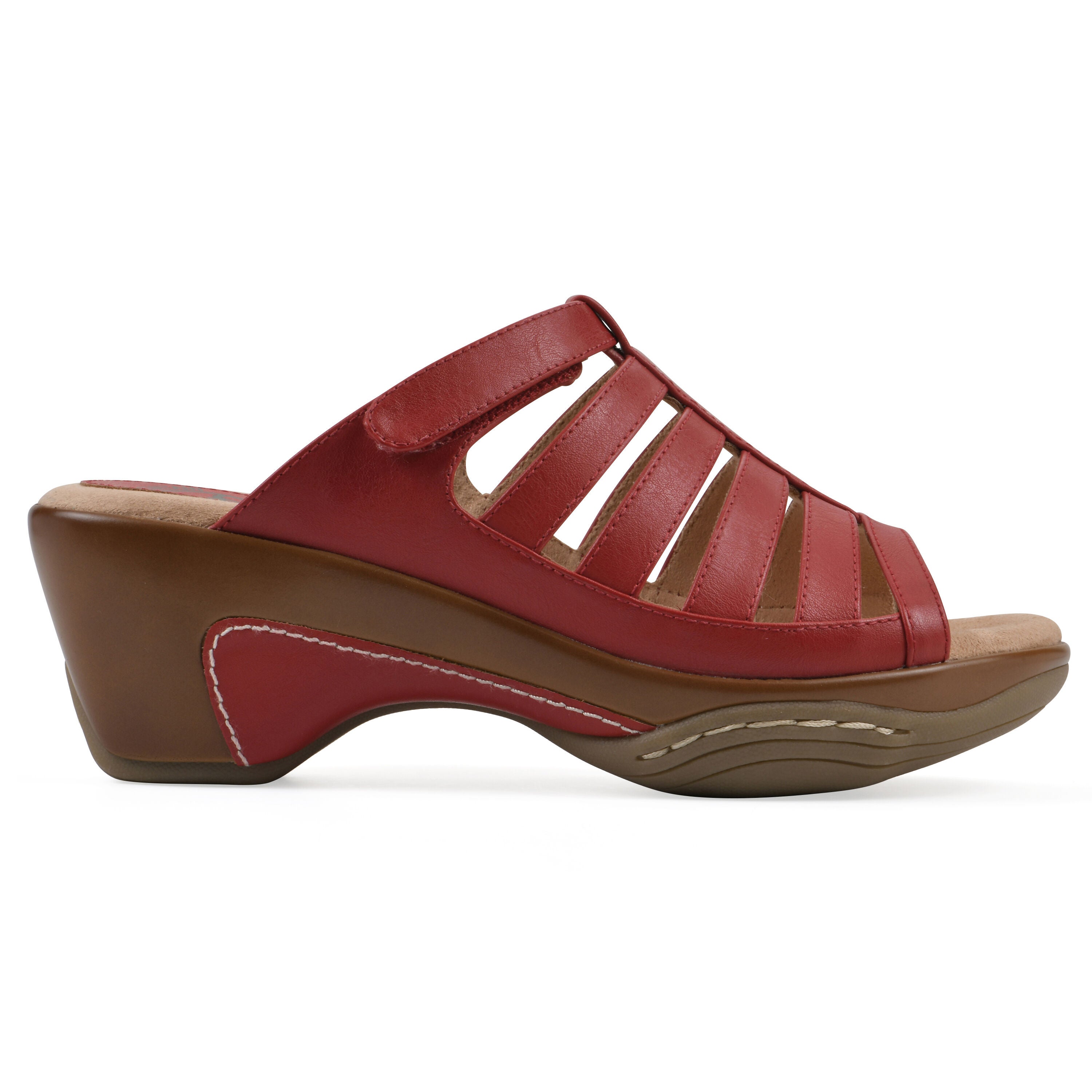 Valencia Slip-On Clog Sandal, RED BURNISHED, alternate image number 2