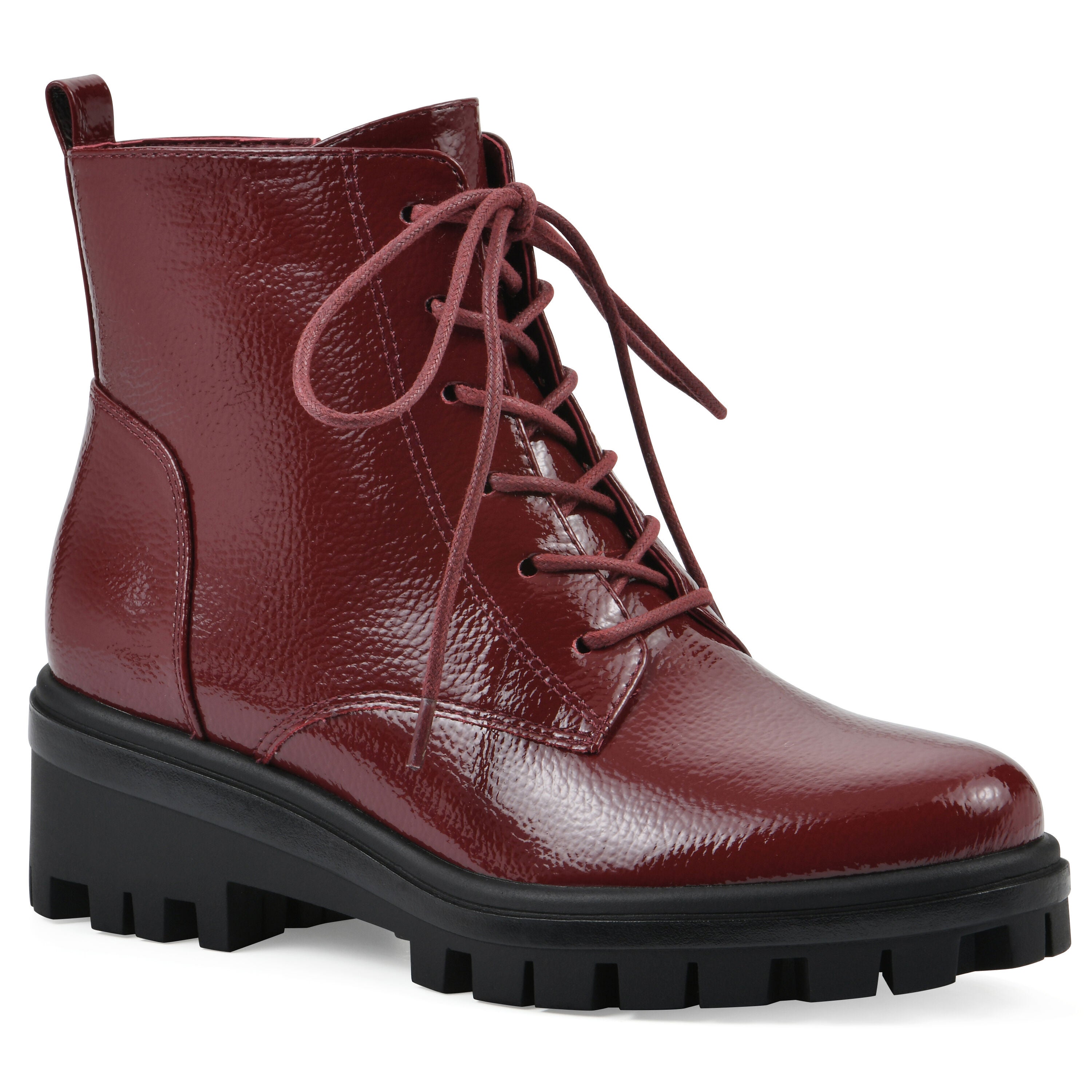Tappy Lug Sole Combat Boot, CORDOVAN PATENT, hi-res image number 0