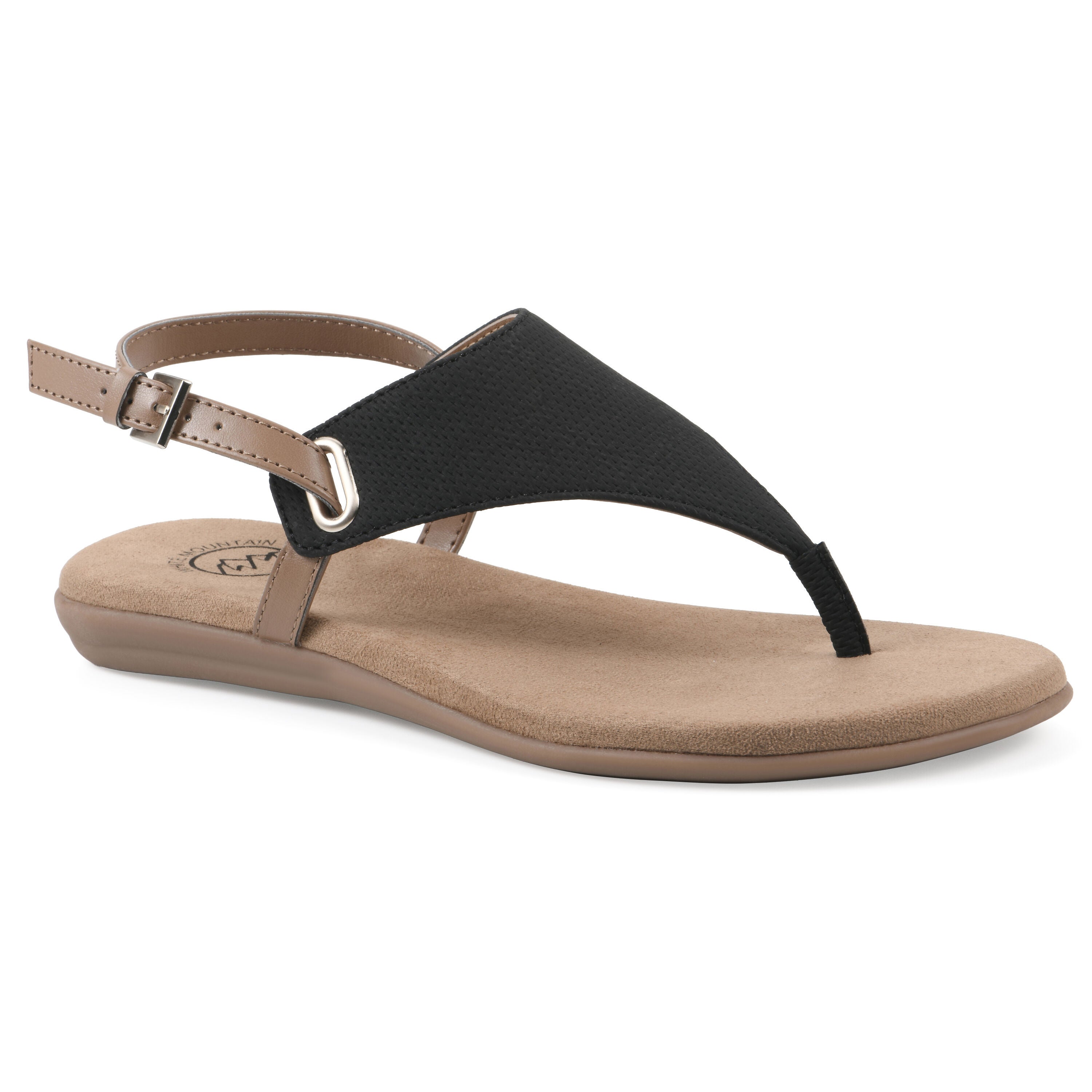 Lifted Backstrap Sandal, BLACK SMOOTH, hi-res image number 0
